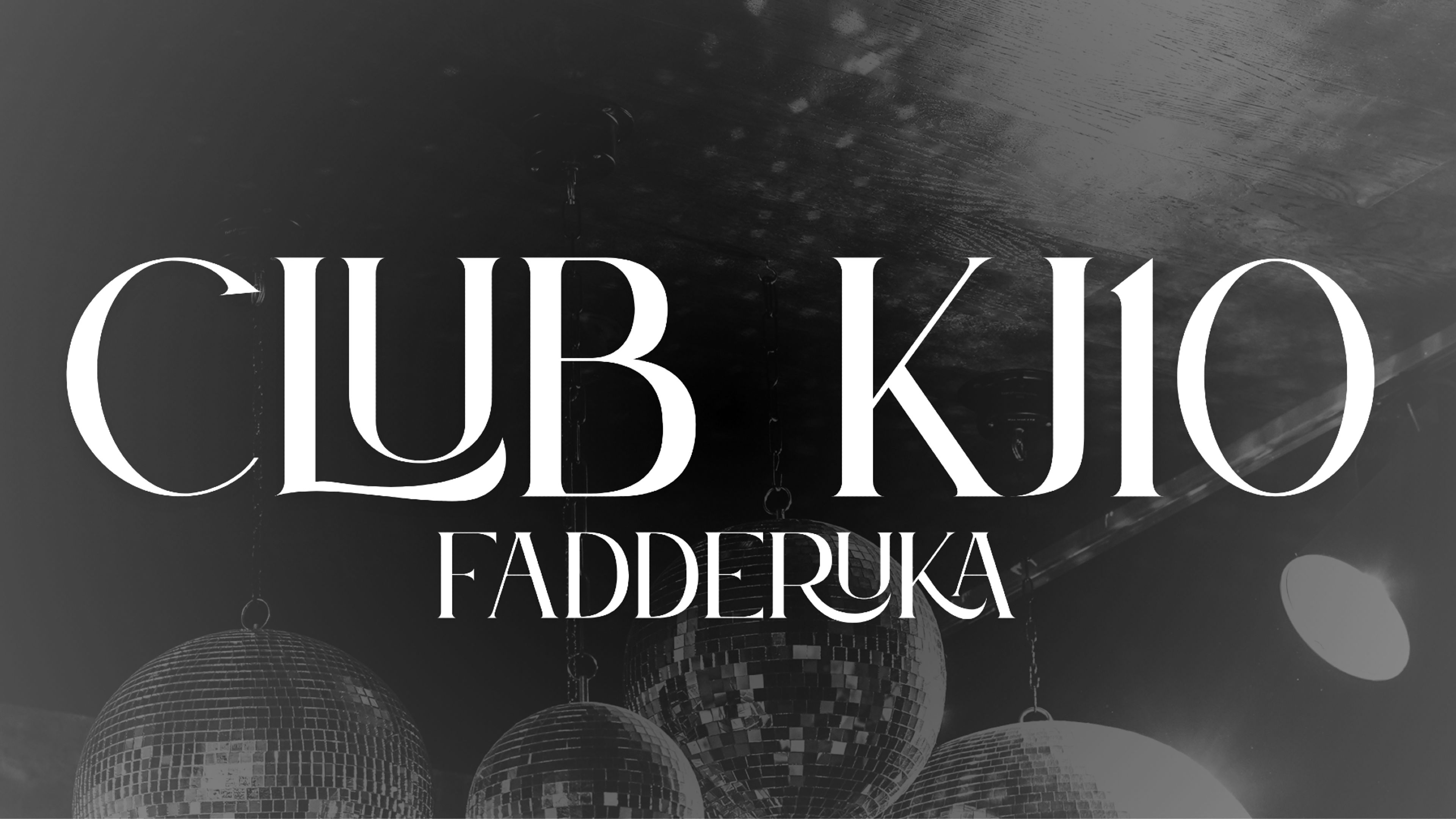 Promotional graphic for Club KJ10 Fredag