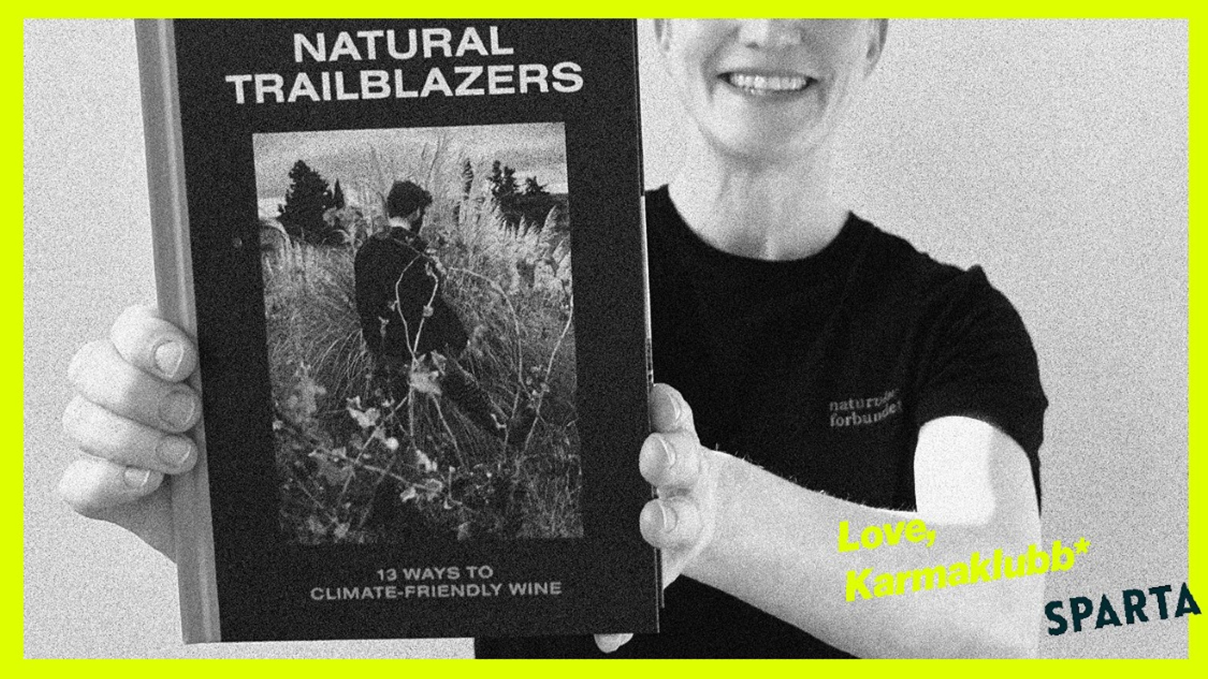 Promotional graphic for Karmaklubb* x Sparta: Book launch and wine tasting with Camilla Gjerde &amp; Tominga O’Donnell