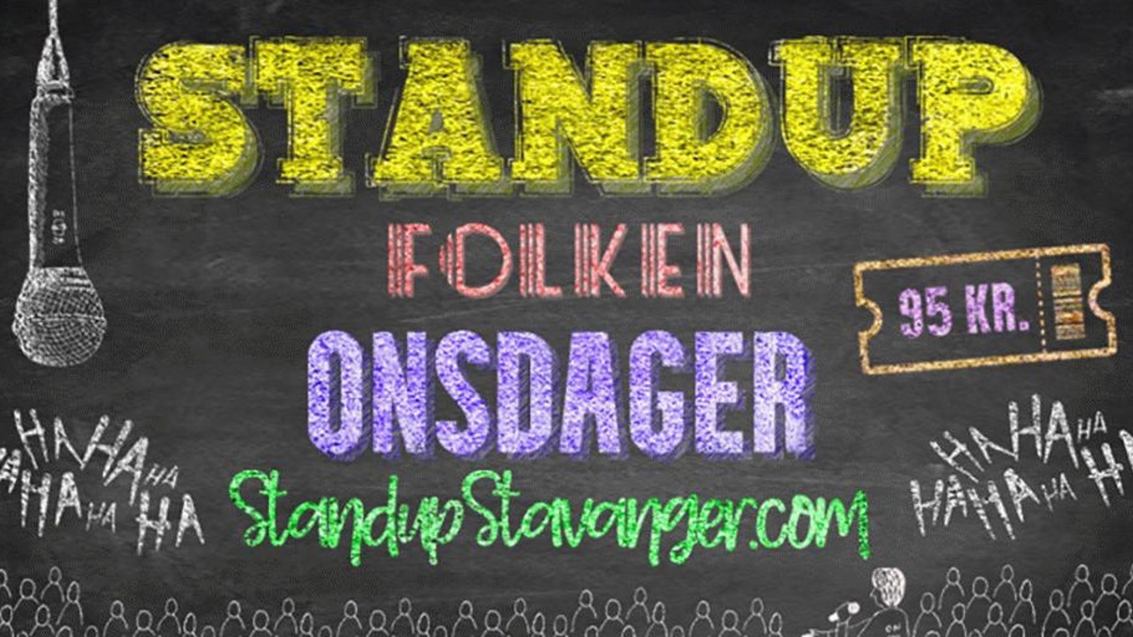 Promotional graphic for Standup i Grottene