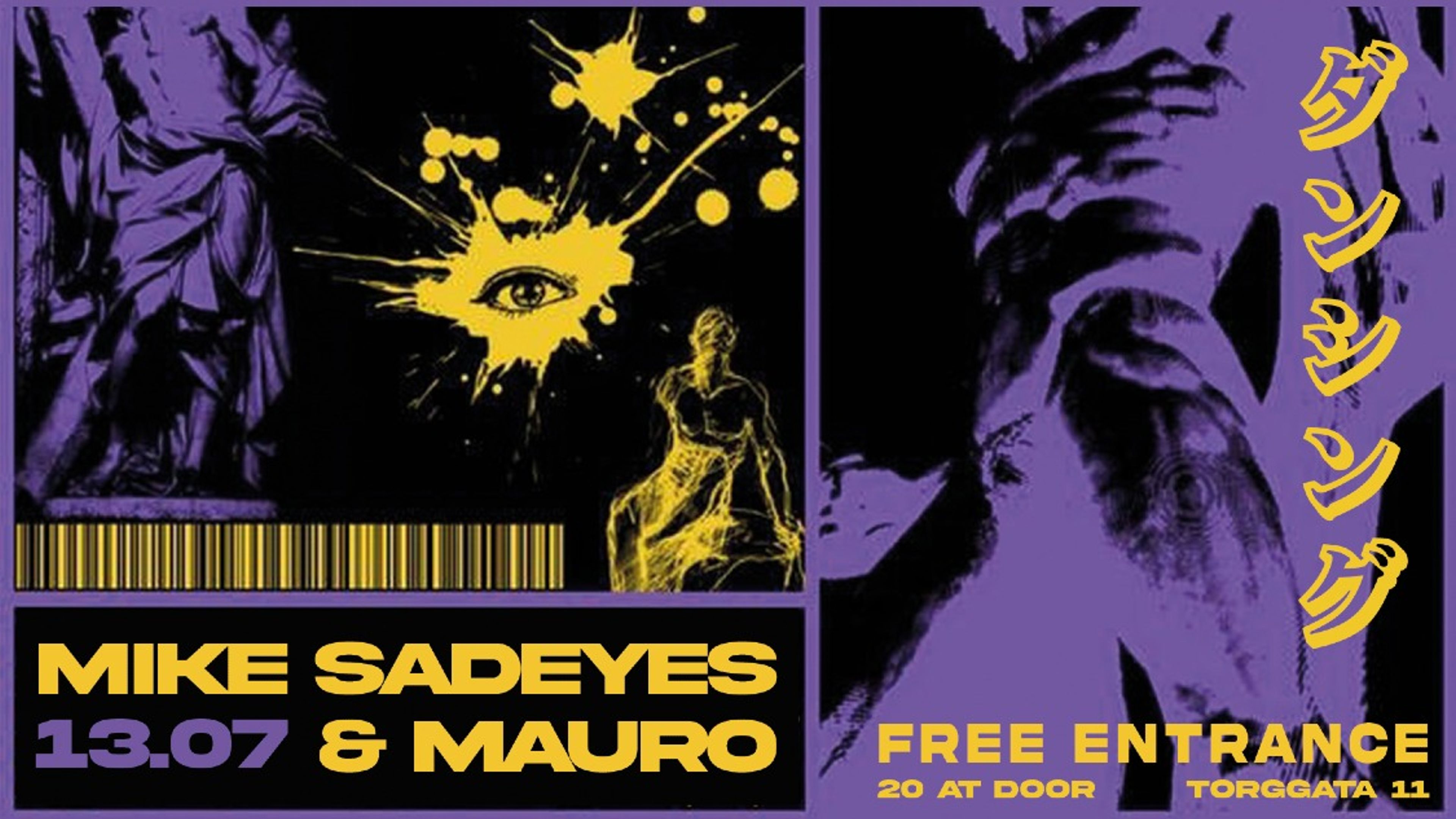 Promotional graphic for CLUB NIGHT: MIKE SADEYES & MAURO