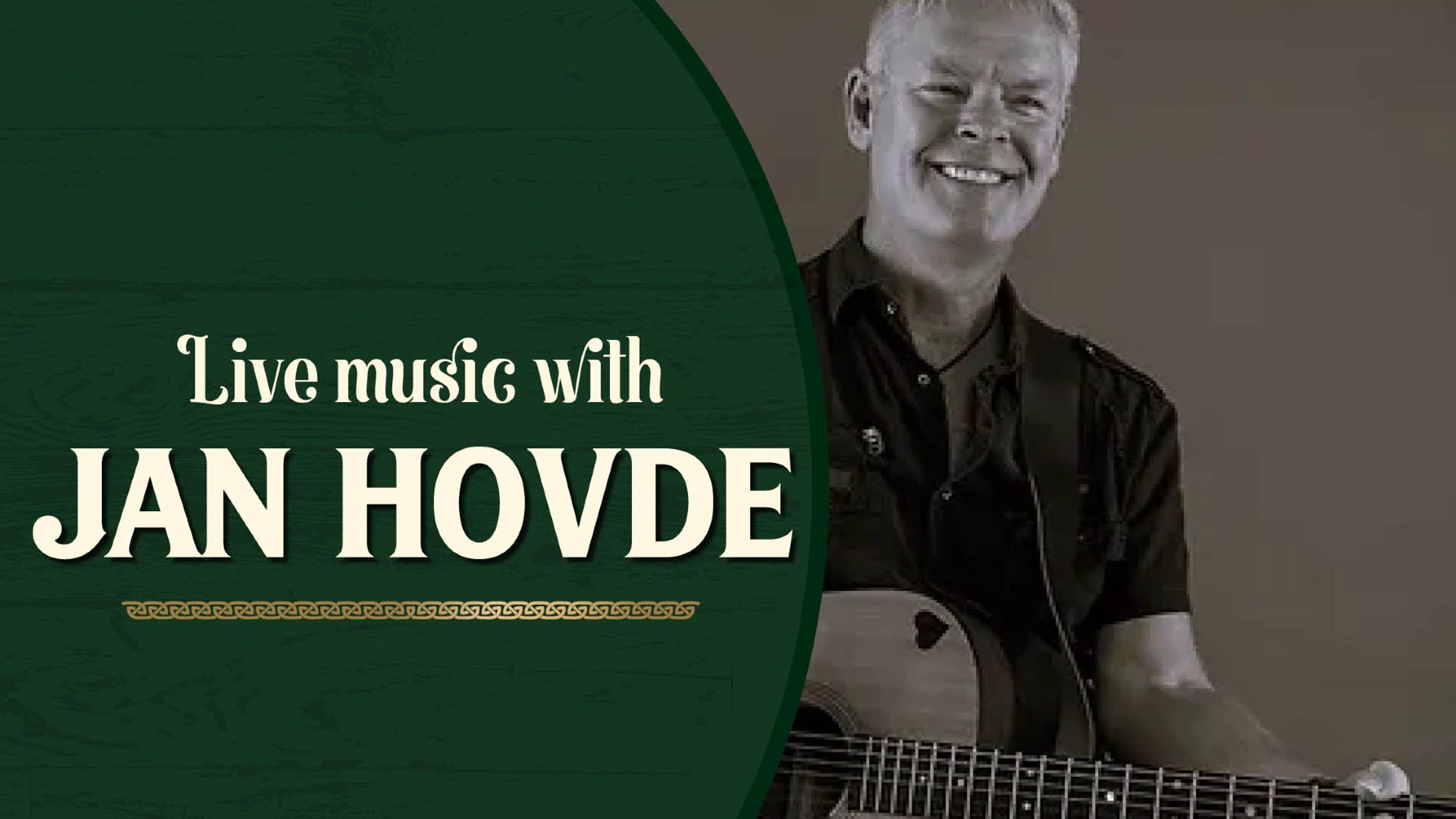 Promotional graphic for Livemusikk med Jan Hovde