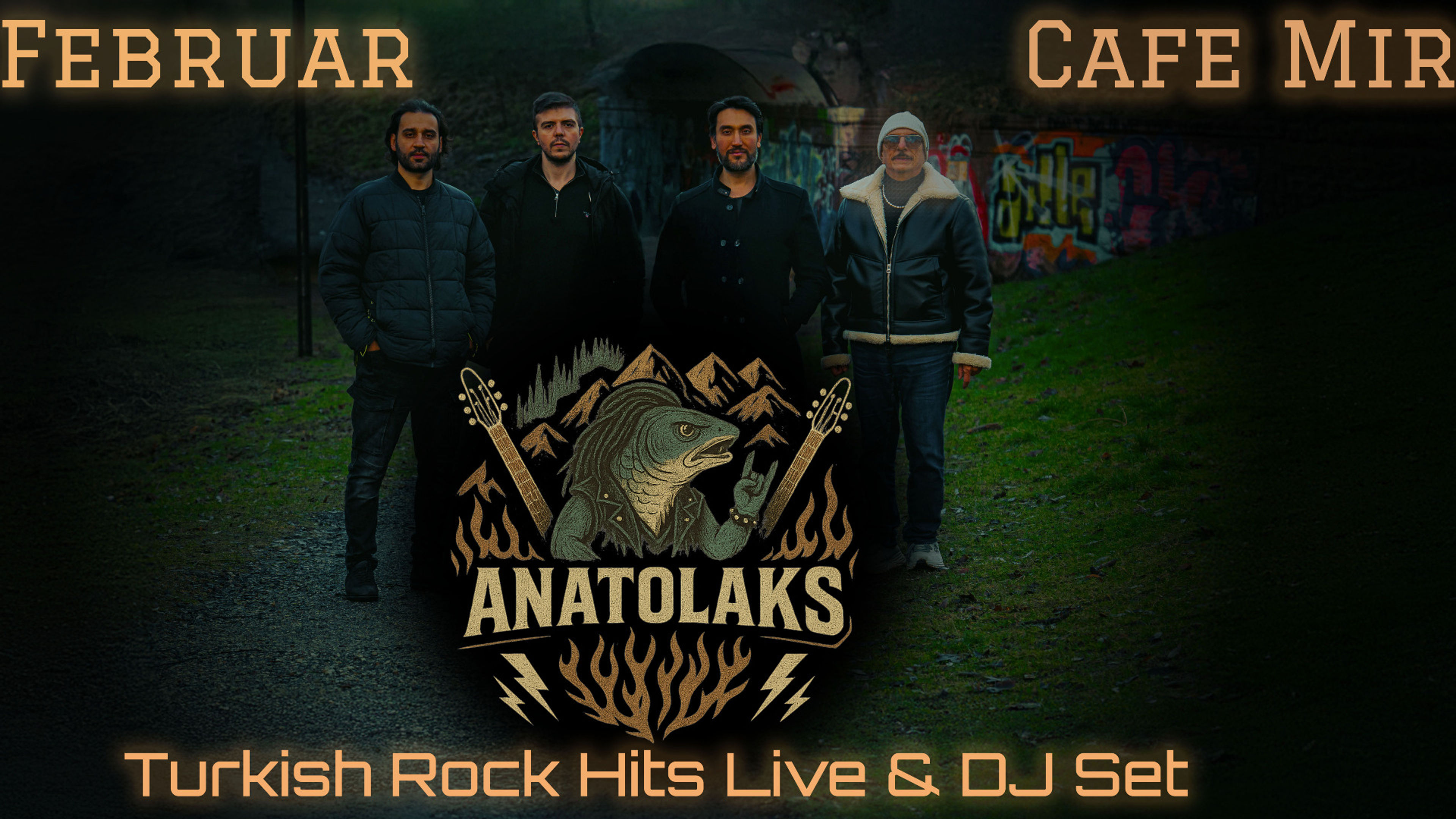 Promotional graphic for AnatoLaks - Turkish Rock Hits Live Performance & Turkish Hits DJ Performance
