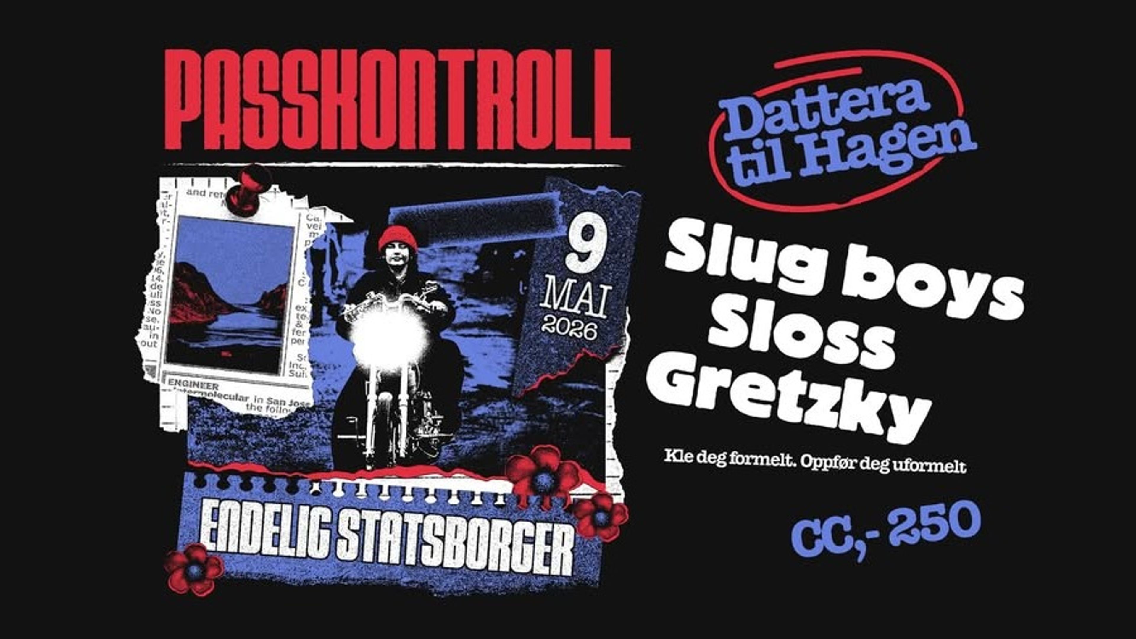 Promotional graphic for Passkontroll @ Dattera! 