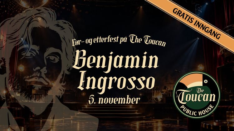 Før- og etterfest på The Toucan: Benjamin Ingrosso