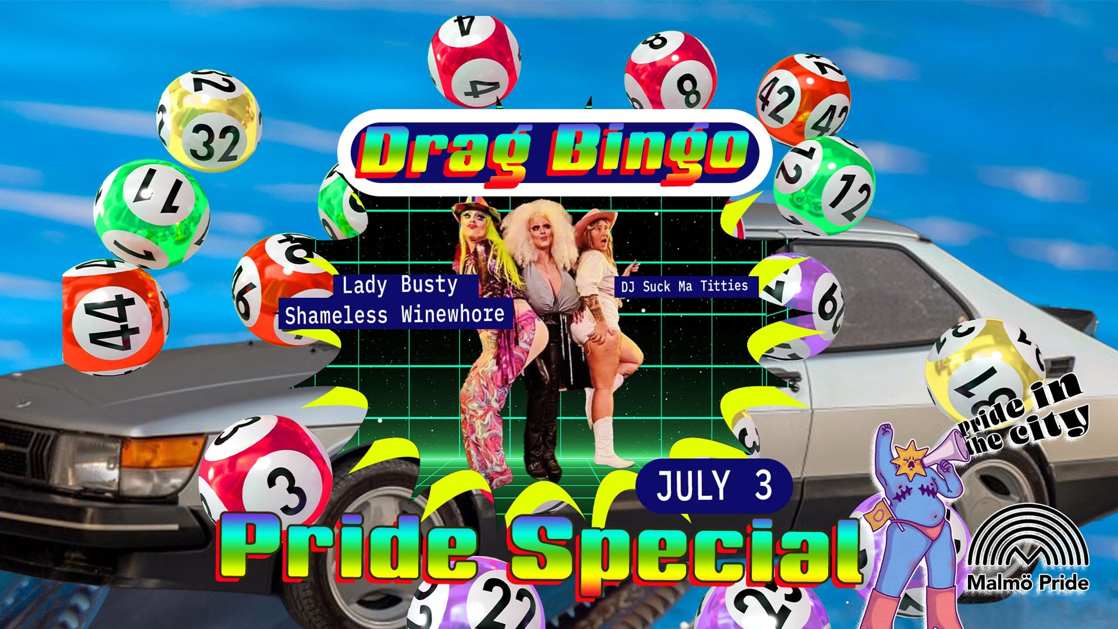 Promotional graphic for Drag Queen Bingo Pride Special 