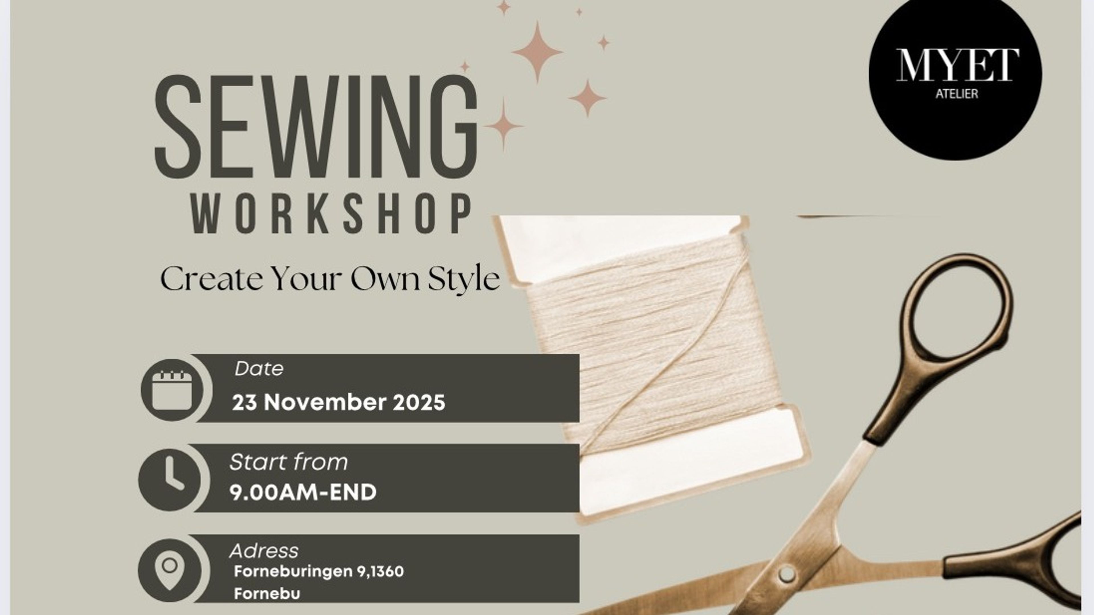 Promotional graphic for Jul på Flytårnet: Sykurs hos MYET til inntekt for Filippinene