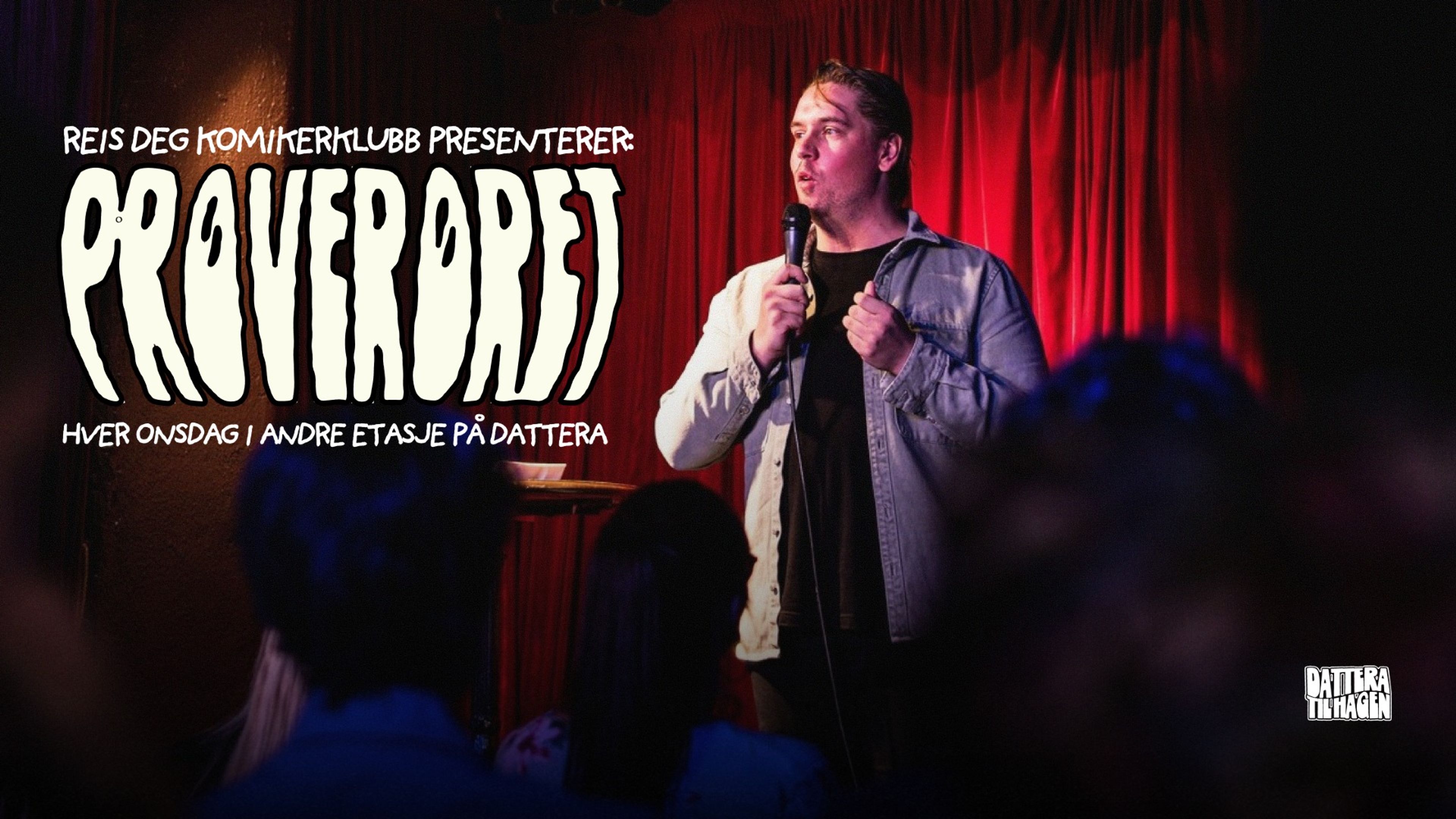 Promotional graphic for STANDUP: Prøverøret // Dattera til Hagen