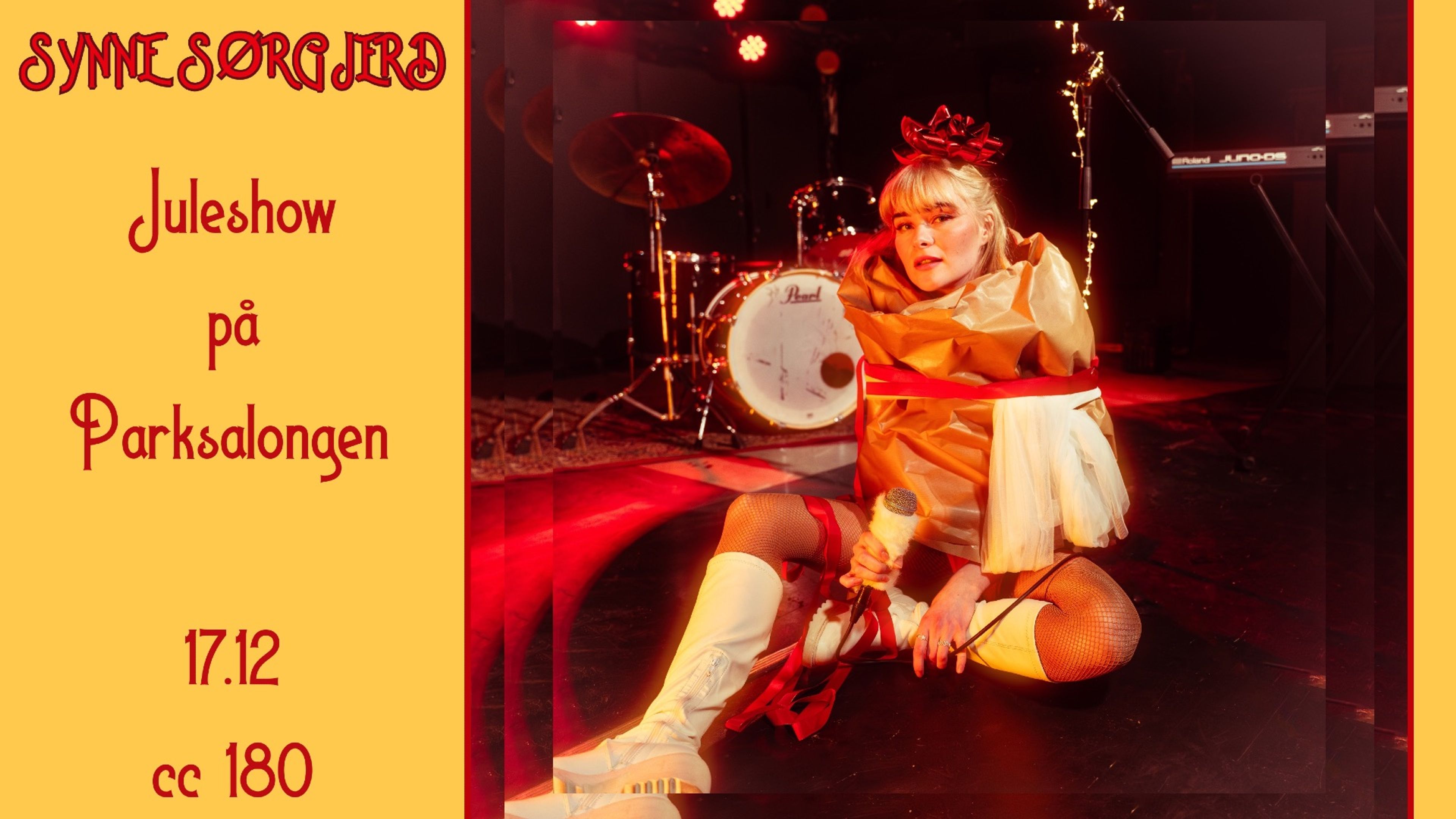 Promotional graphic for Synne Sørgjerd Juleshow