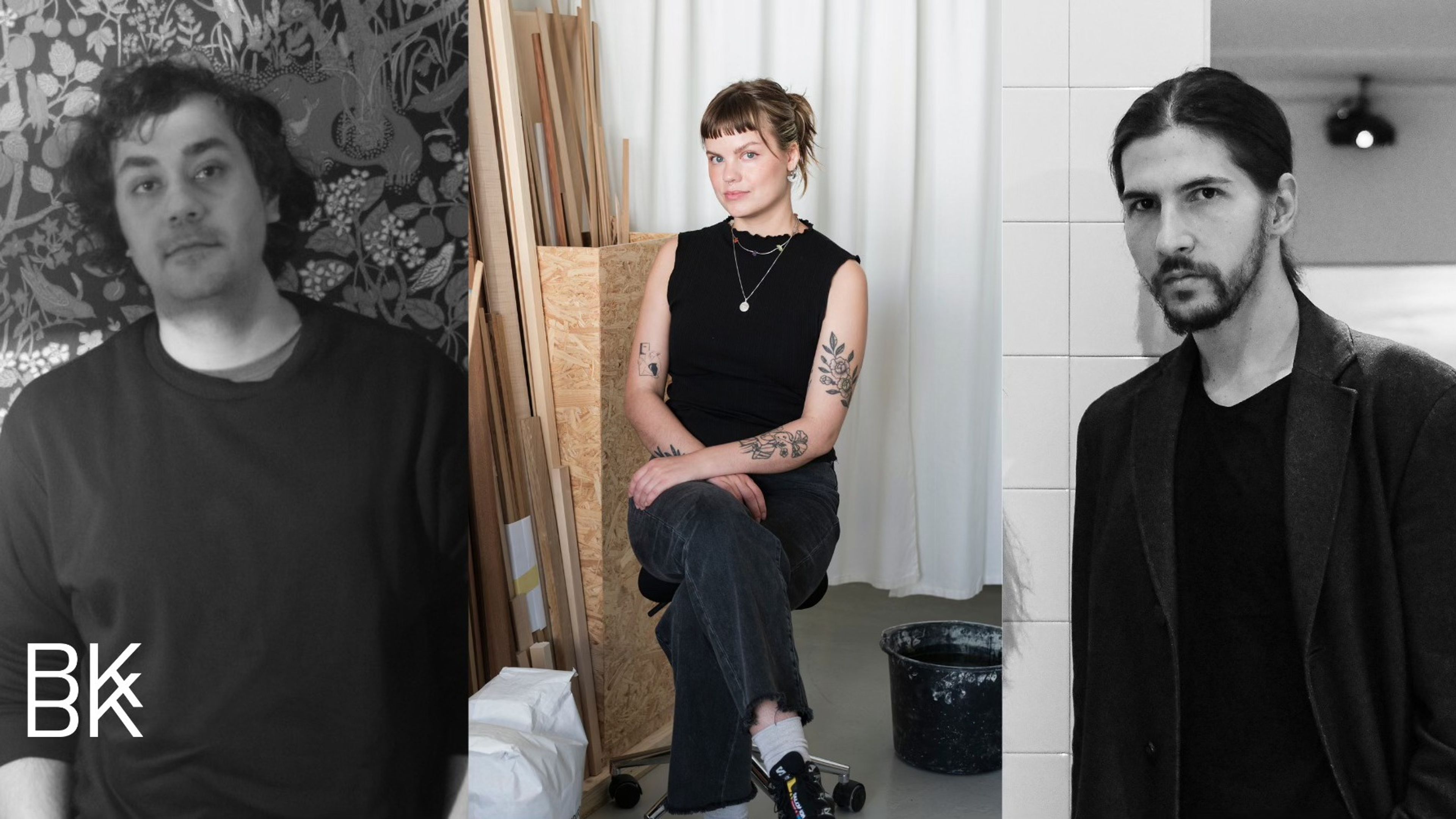 Promotional graphic for Kunstnersamtale med Ivan Markovic, Essi Immonen og Pouria Kazemi // Bærum Kunsthall