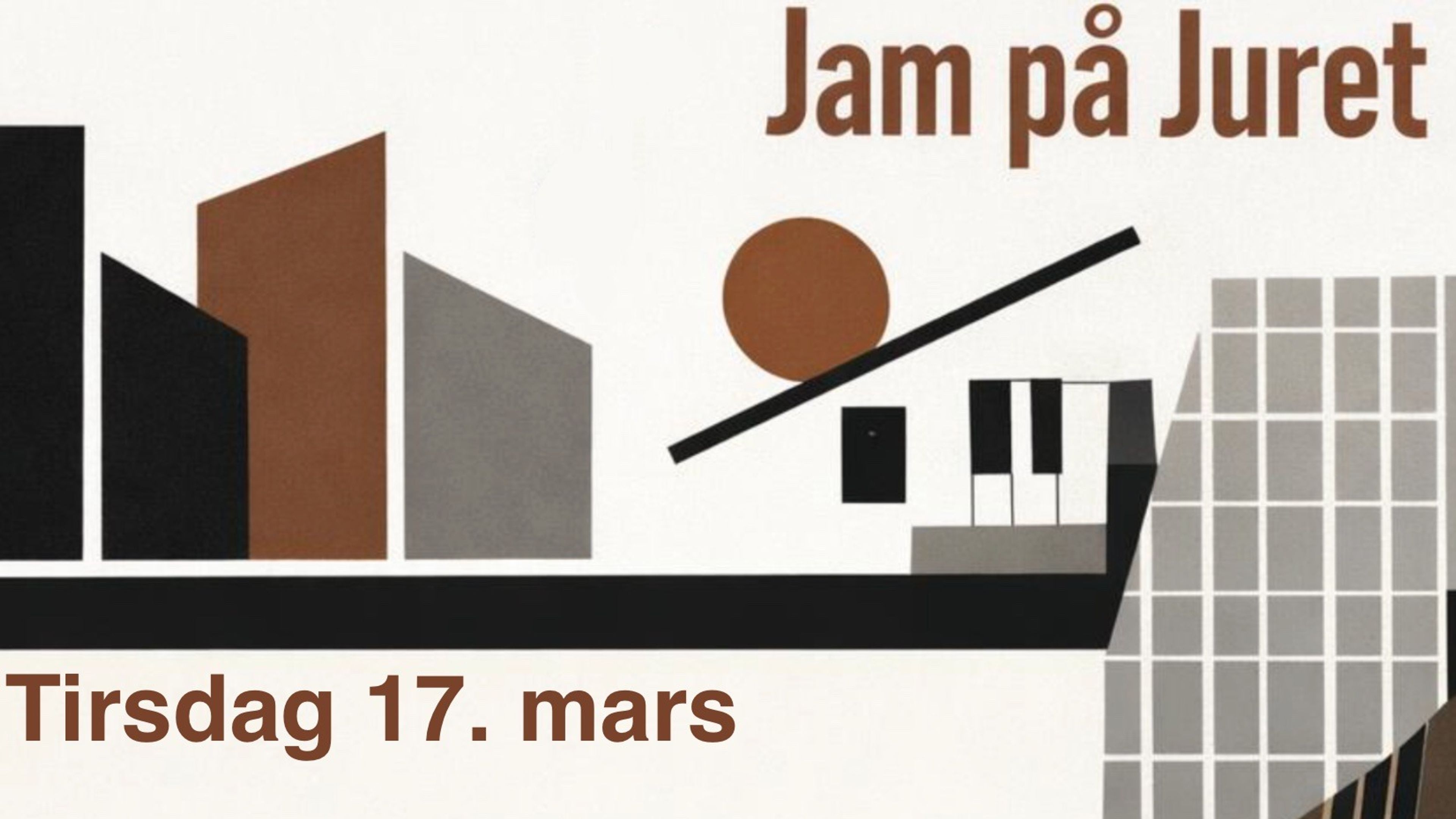 Promotional graphic for Jam på Juret // 17. mars