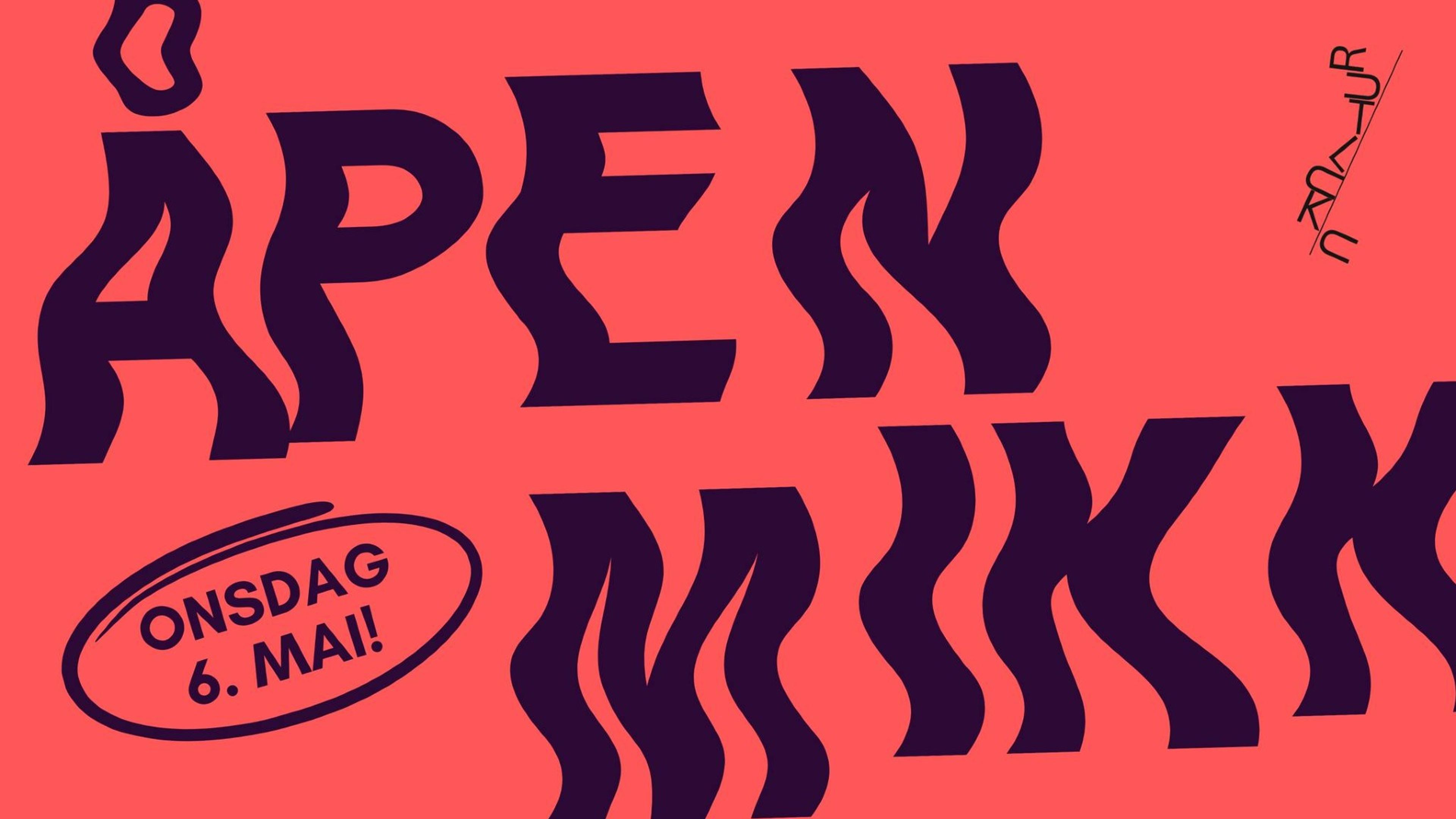 Promotional graphic for ÅPEN MIKK #3 // UKULTUR! 