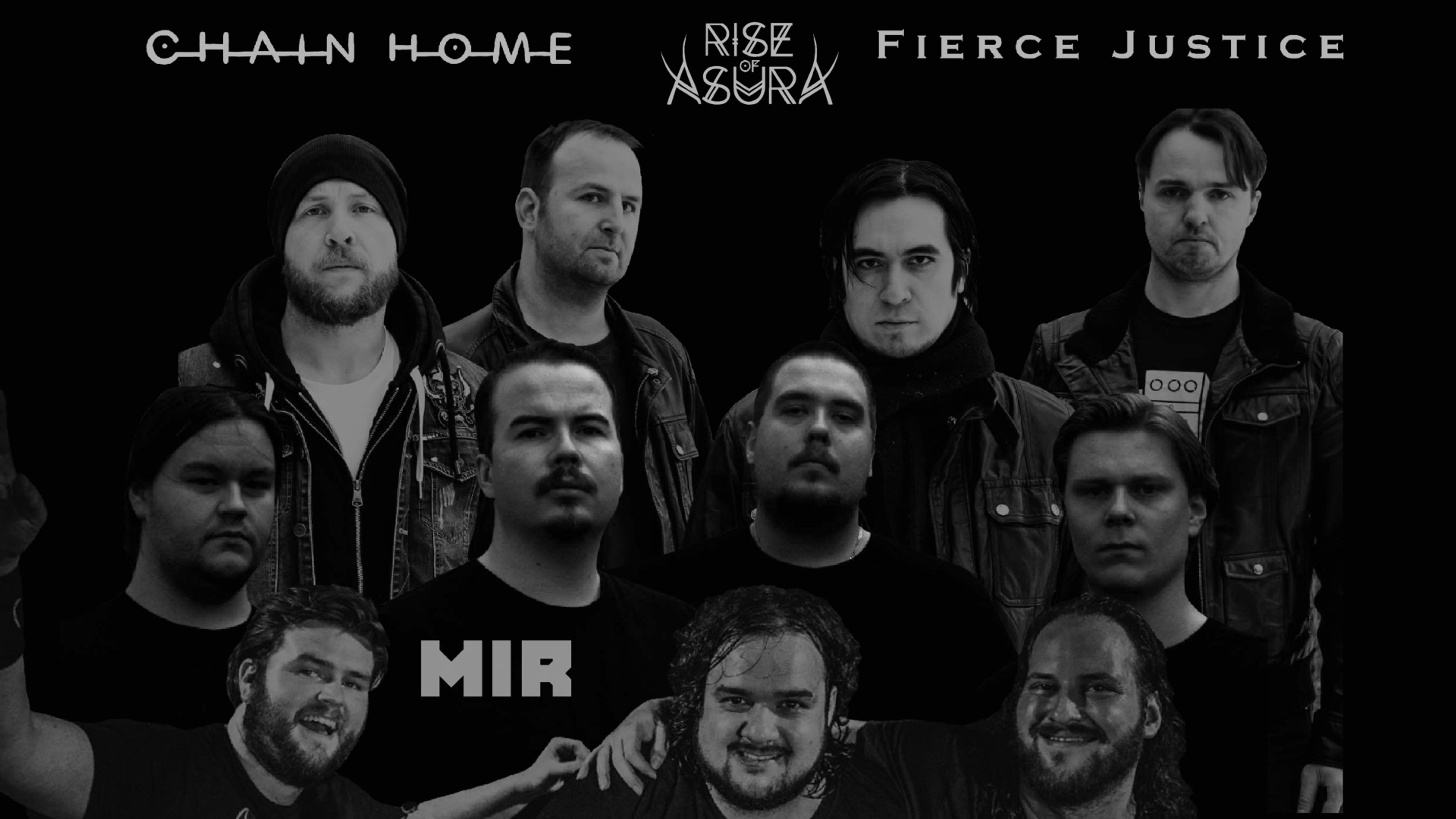Promotional graphic for Chain Home // Rise Of Asura // Fierce Justice