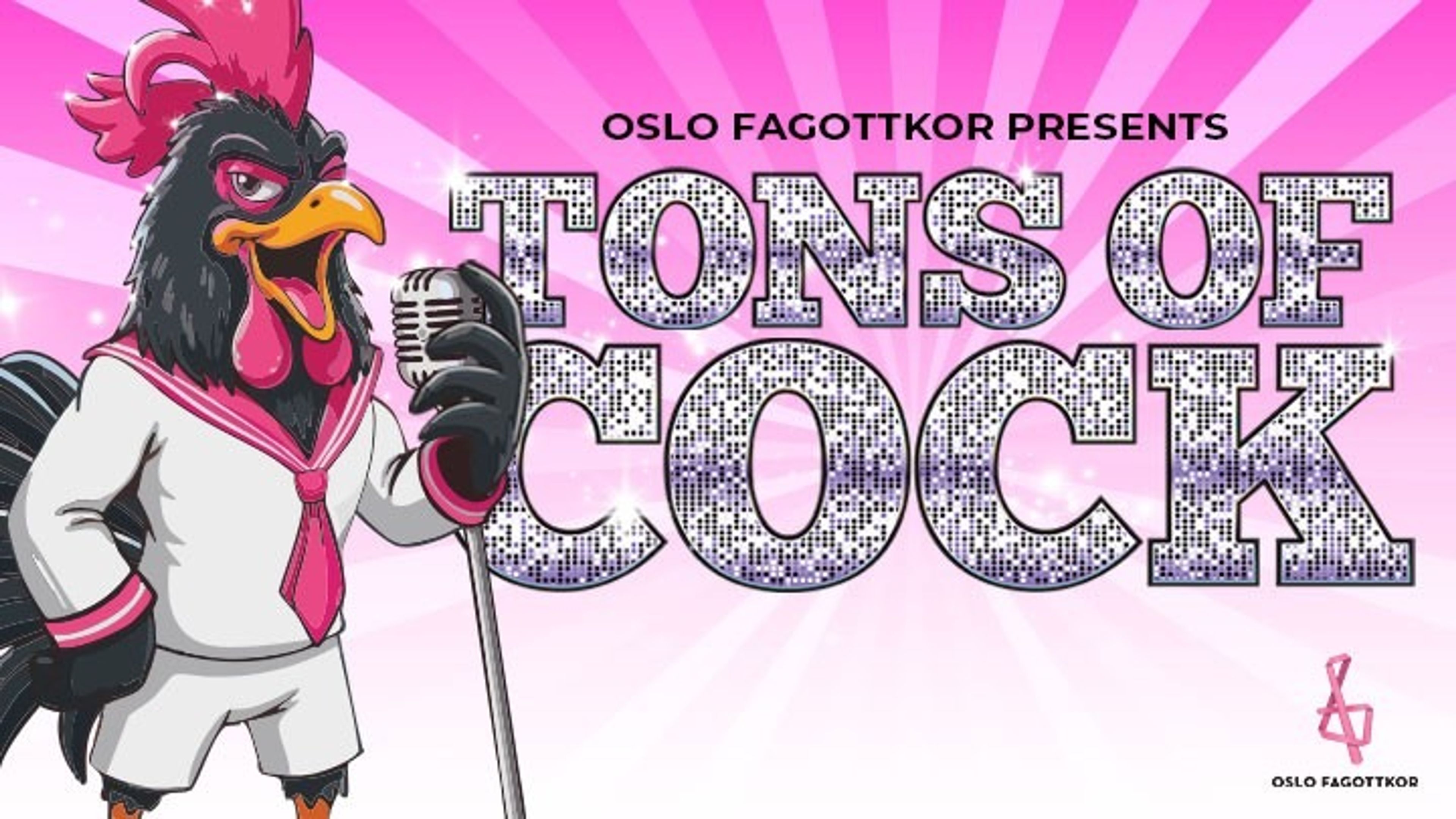 Promotional graphic for TONS OF COCK - Sommershow Oslo Fagottkor