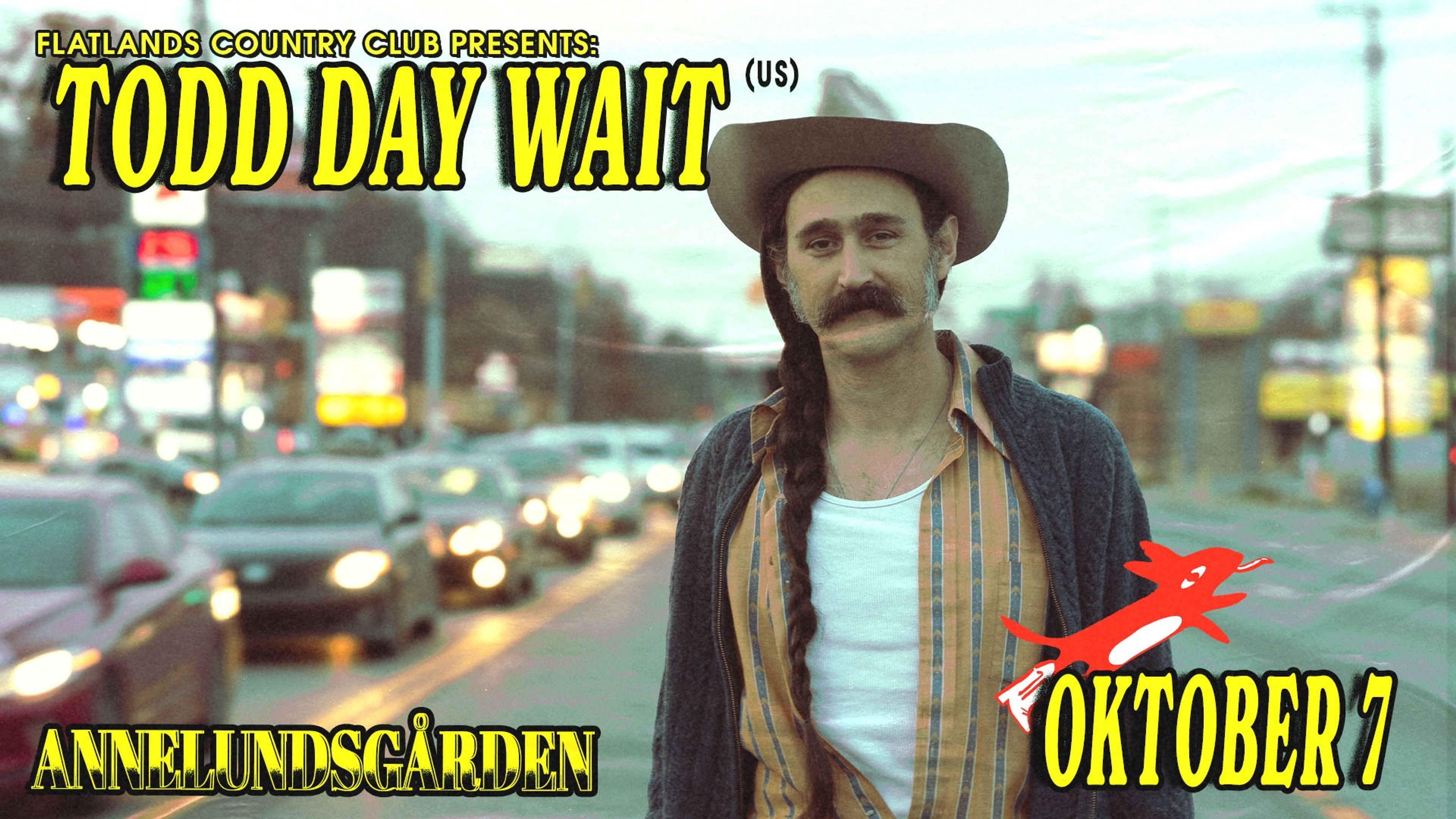 Promotional graphic for Flatlands pres. Todd Day Wait (US)