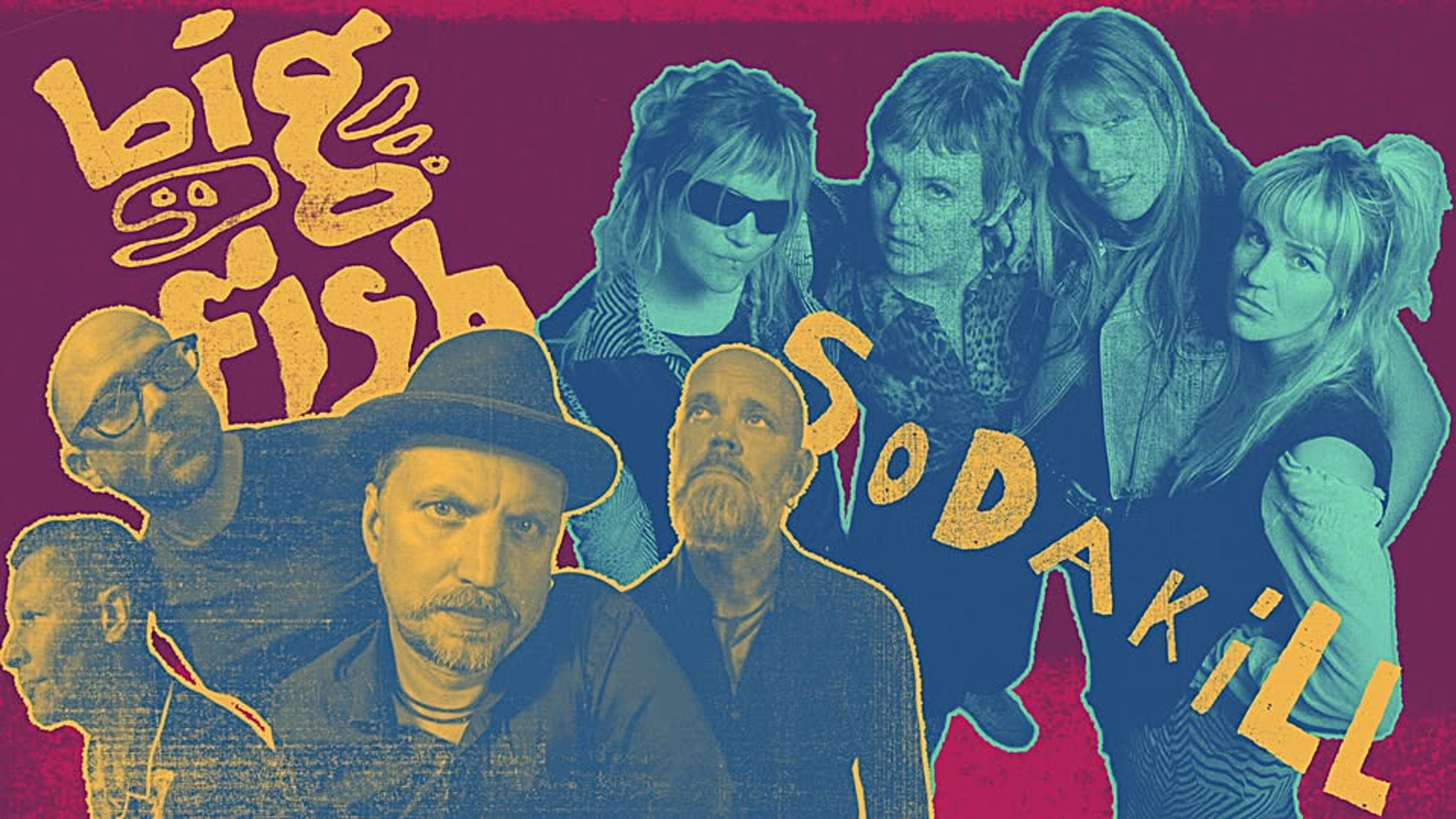 Promotional graphic for Big fish (SE) + Sodakill (SE) på MIR