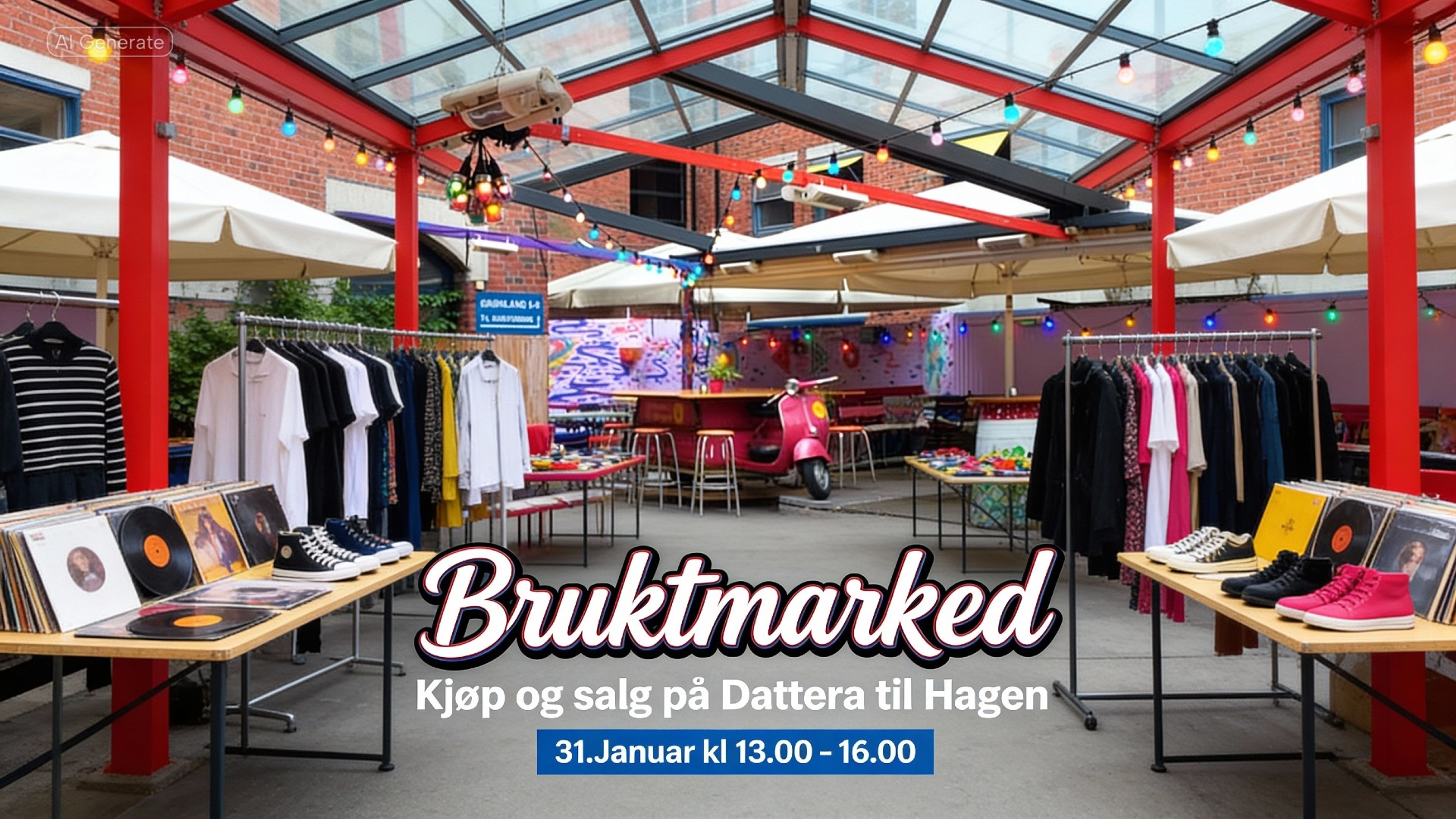 Promotional graphic for Bruktmarked - Kjøp og salg på Dattera til Hagen