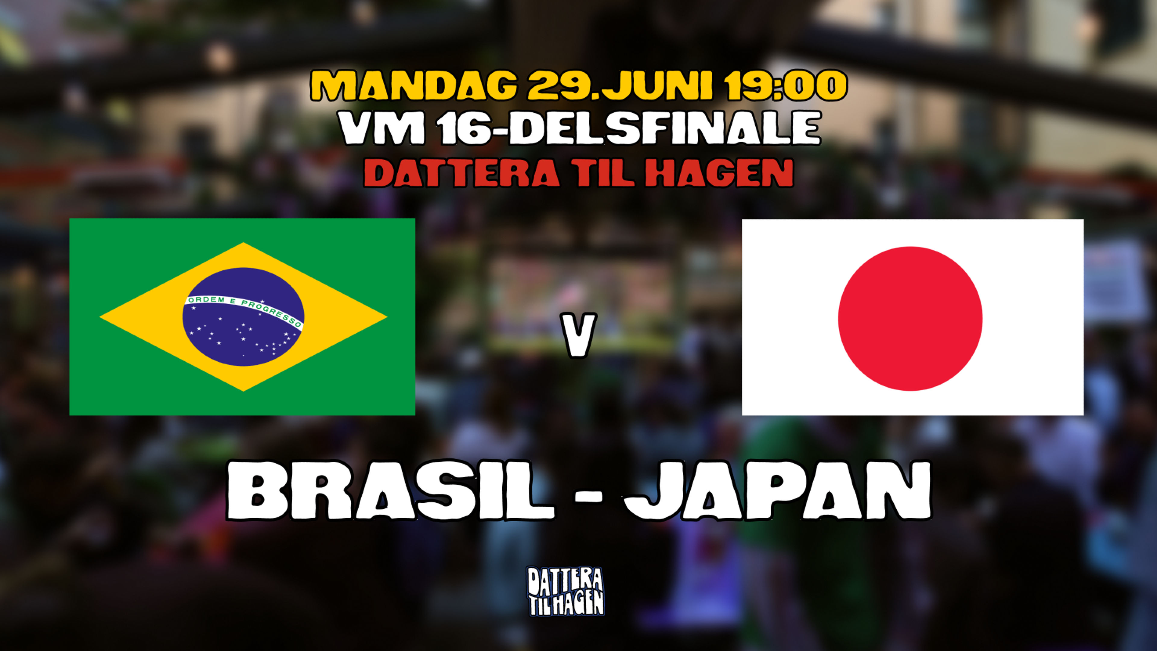 Promotional graphic for VM på Dattera: Brasil - Japan 🇧🇷🇯🇵
