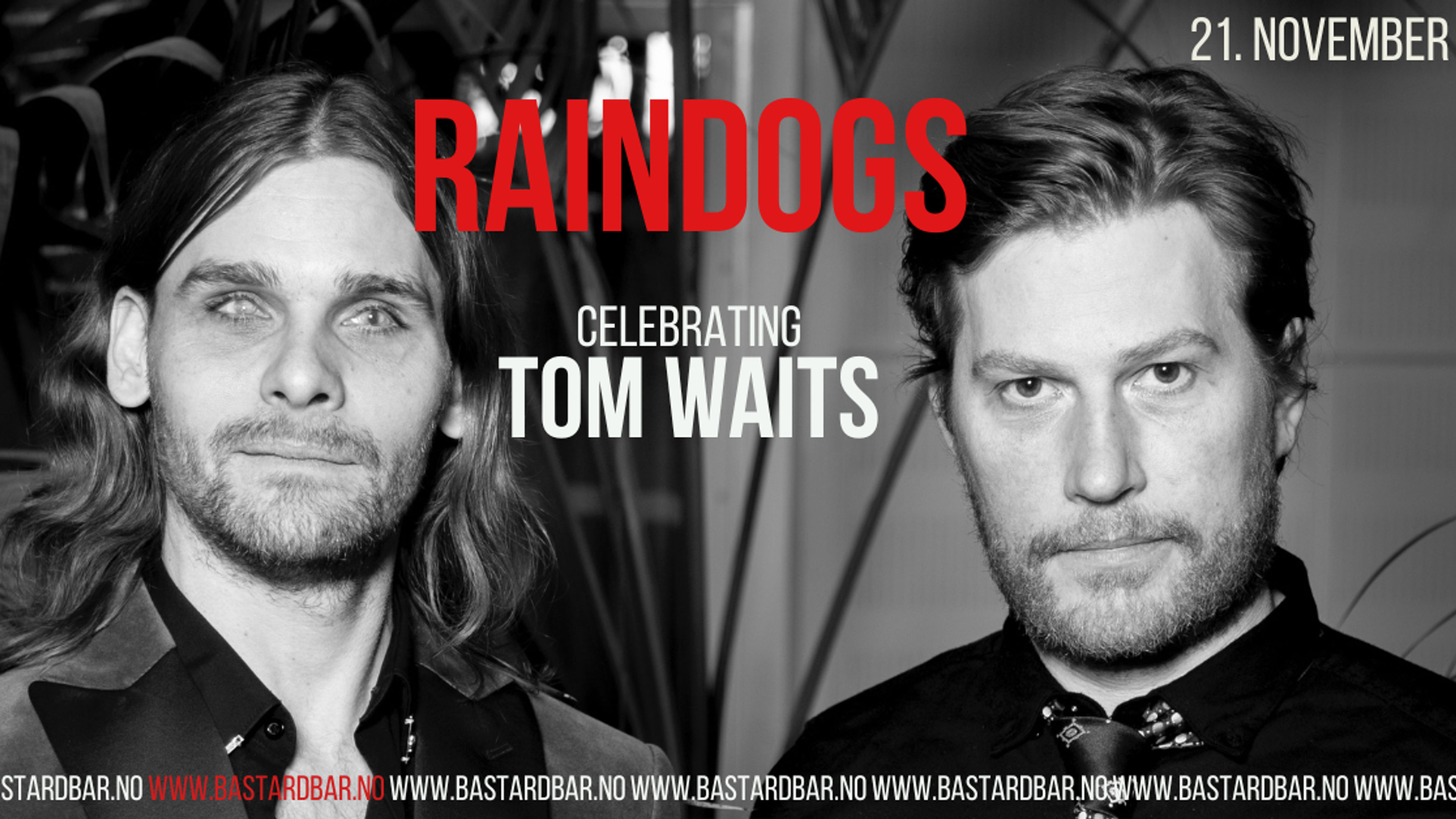 Promotional graphic for RAINDOGS CELEBRATING TOM WAITS