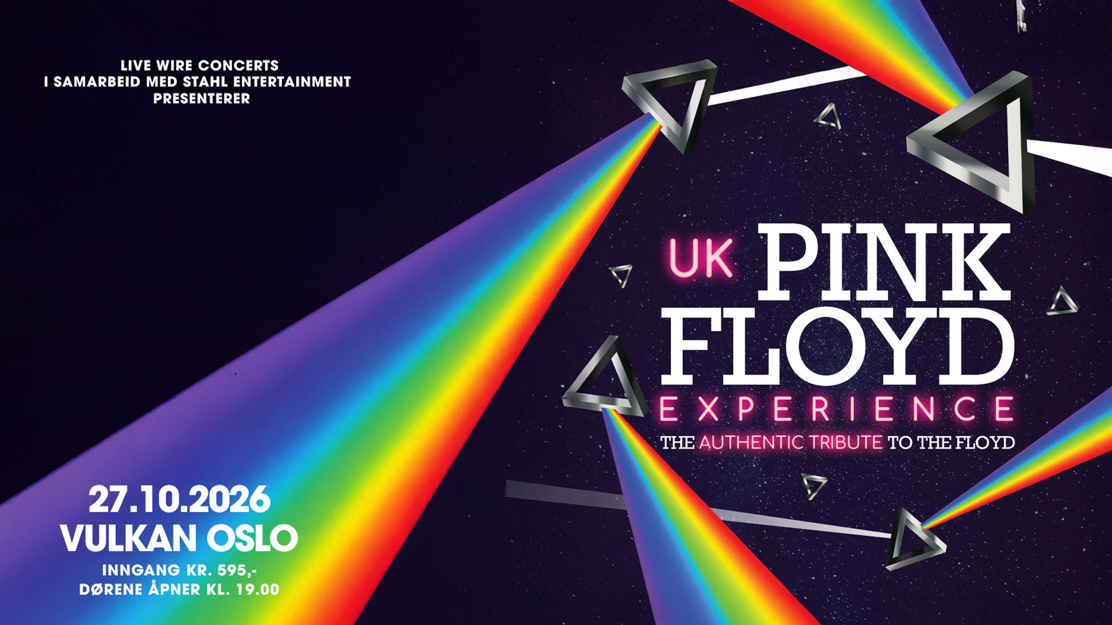 Promotiv grafikk for UK Pink Floyd Experience