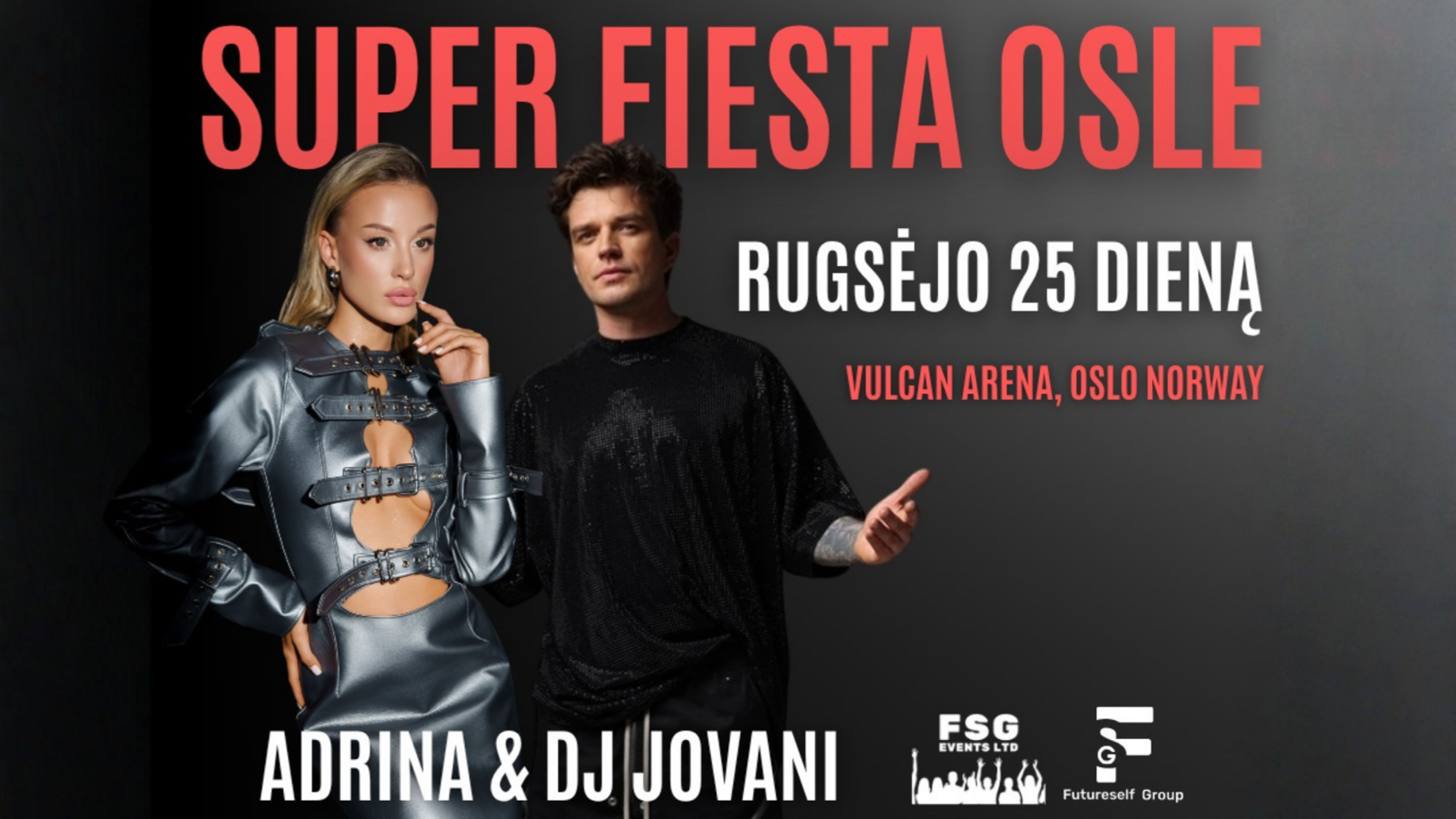 Promotiv grafikk for Super Fiesta: Adrina & DJ Jovani (LT) 