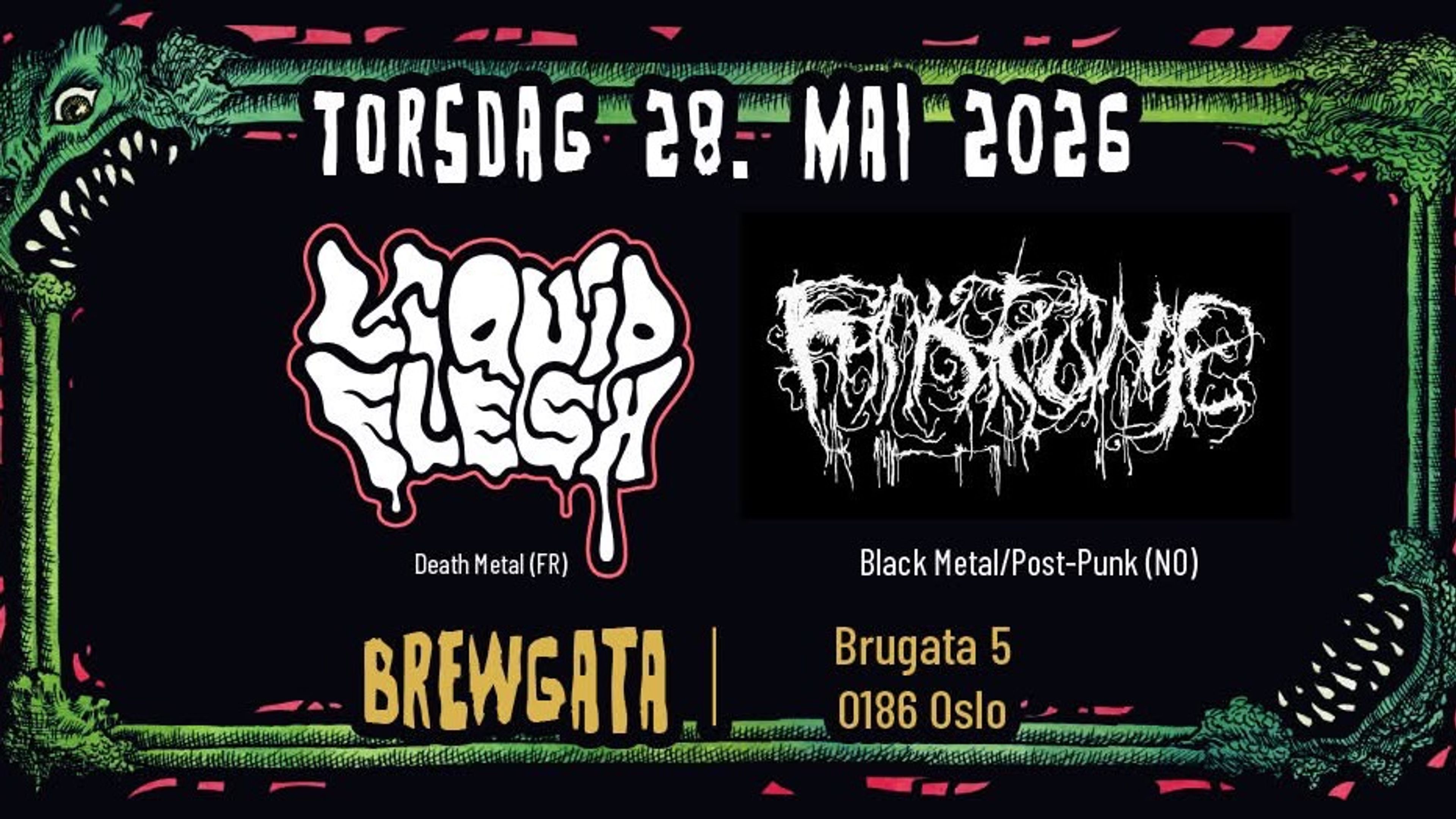 Promotional graphic for Liquid Flesh (FR) +supp: Fanatisme (NO)