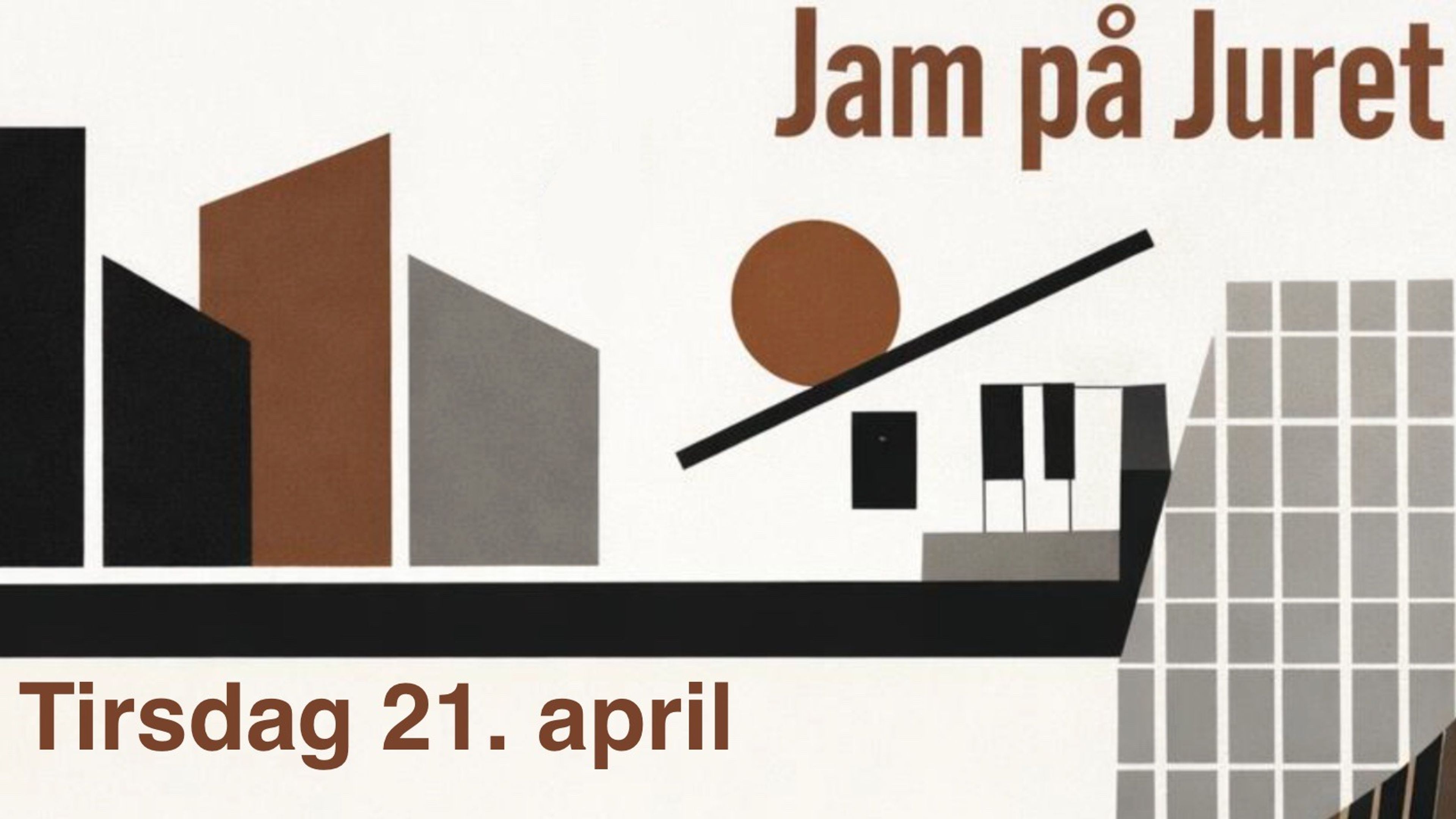 Promotional graphic for Jam på Juret // 21. april