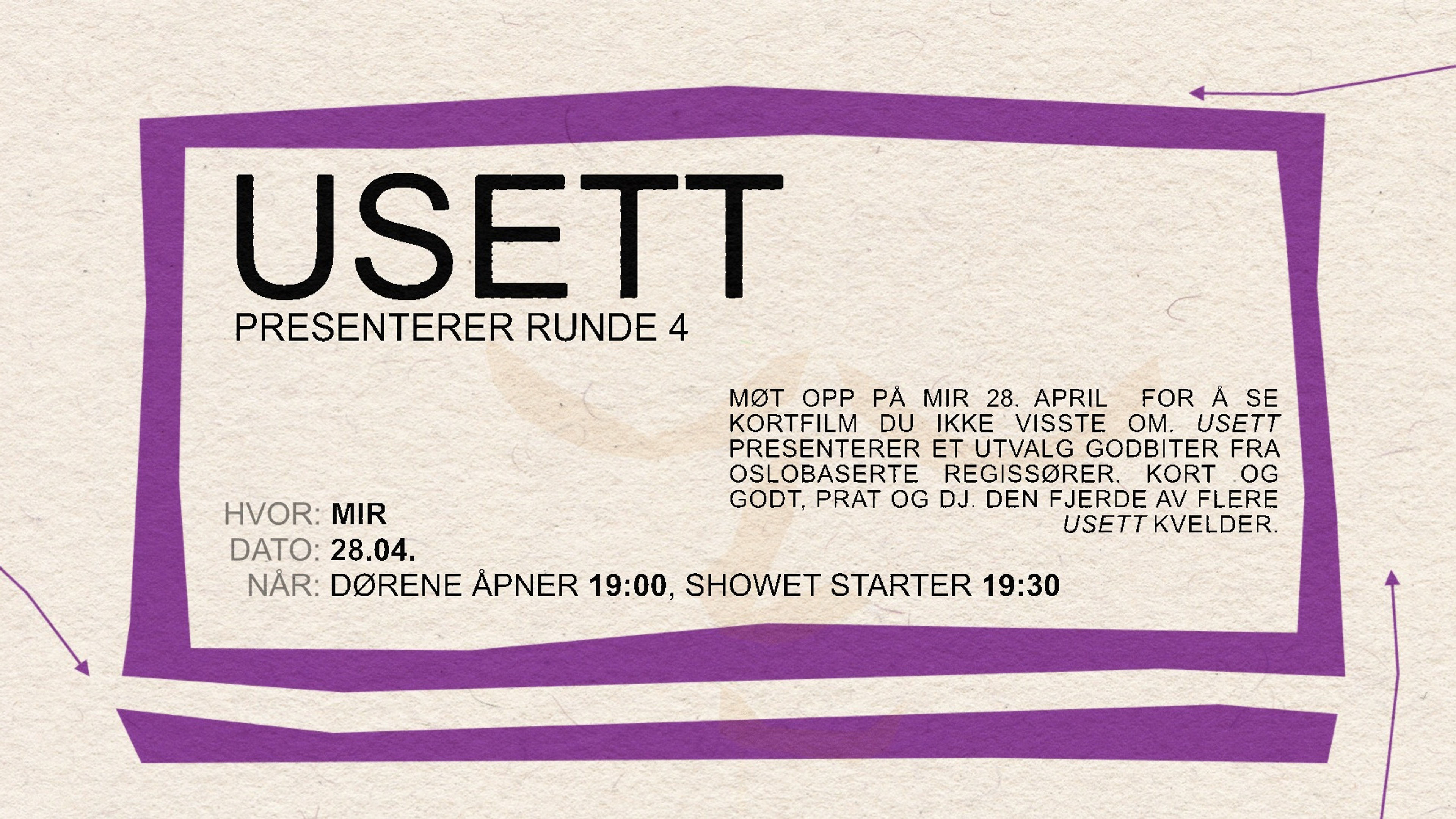 Promotional graphic for USETT på MIR