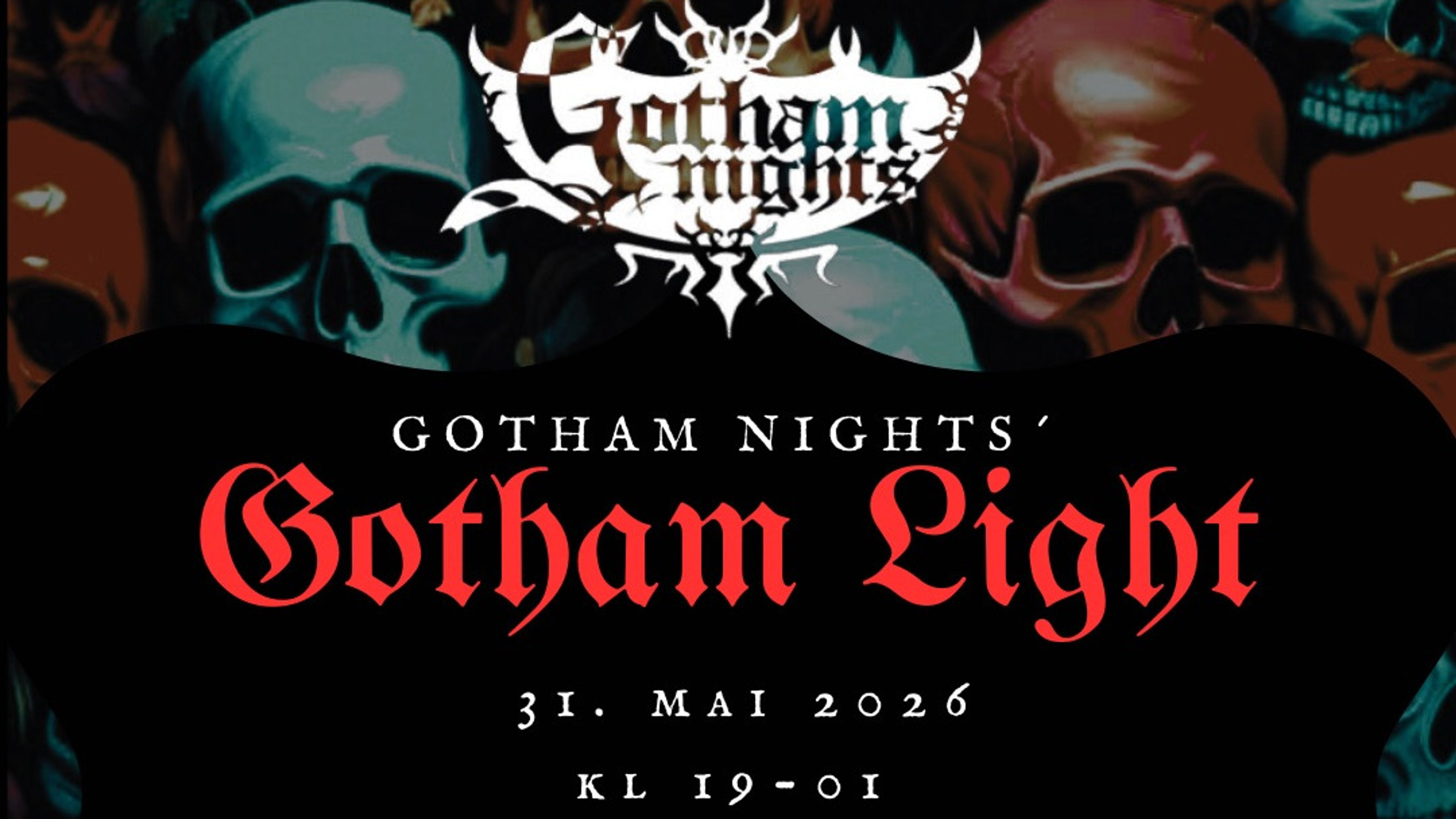 Promotional graphic for Gotham Light: Cabaret Voltaire party!