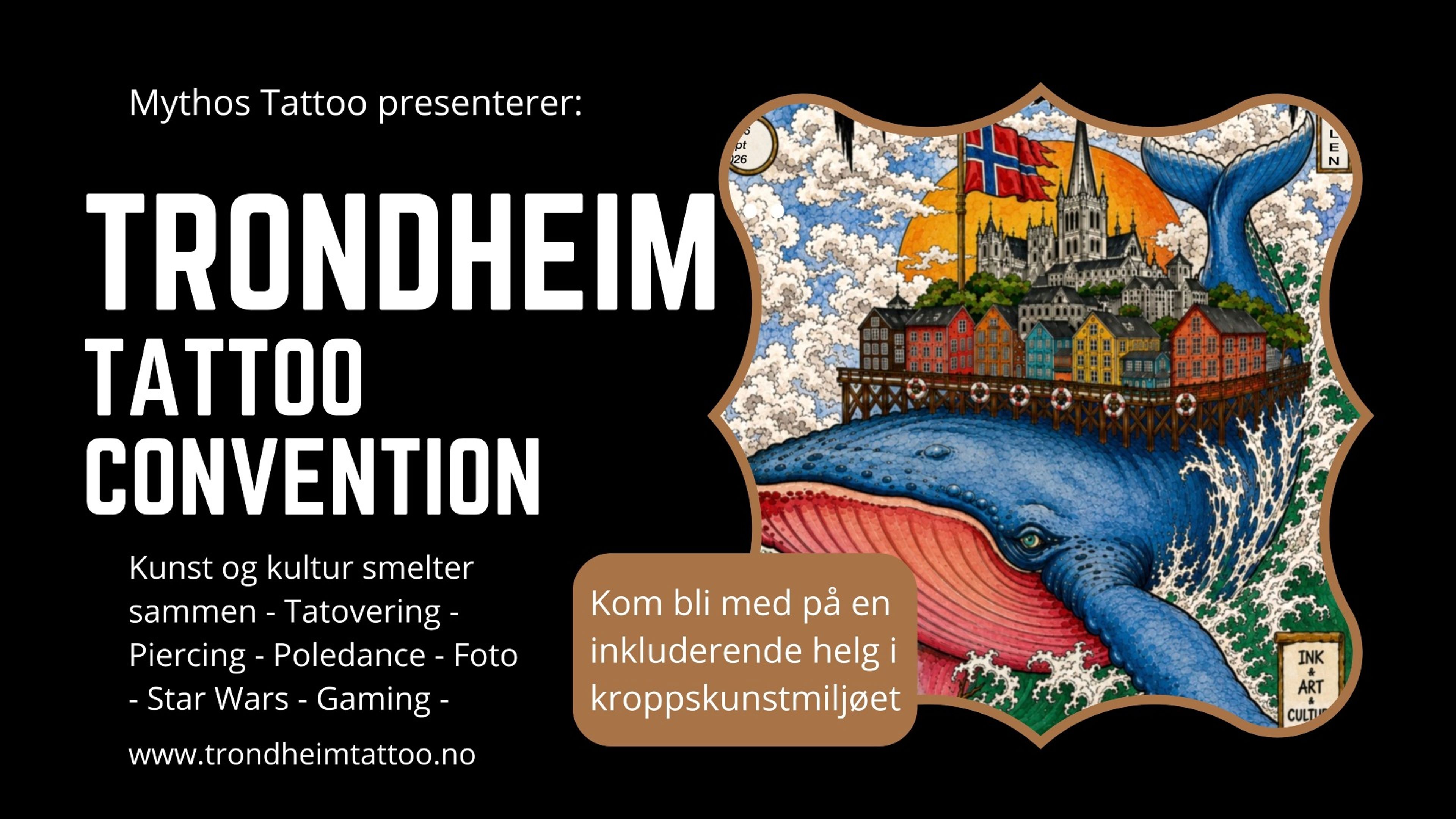 Promotiv grafikk for Trondheim Tattoo & Bodyart Convention 2026