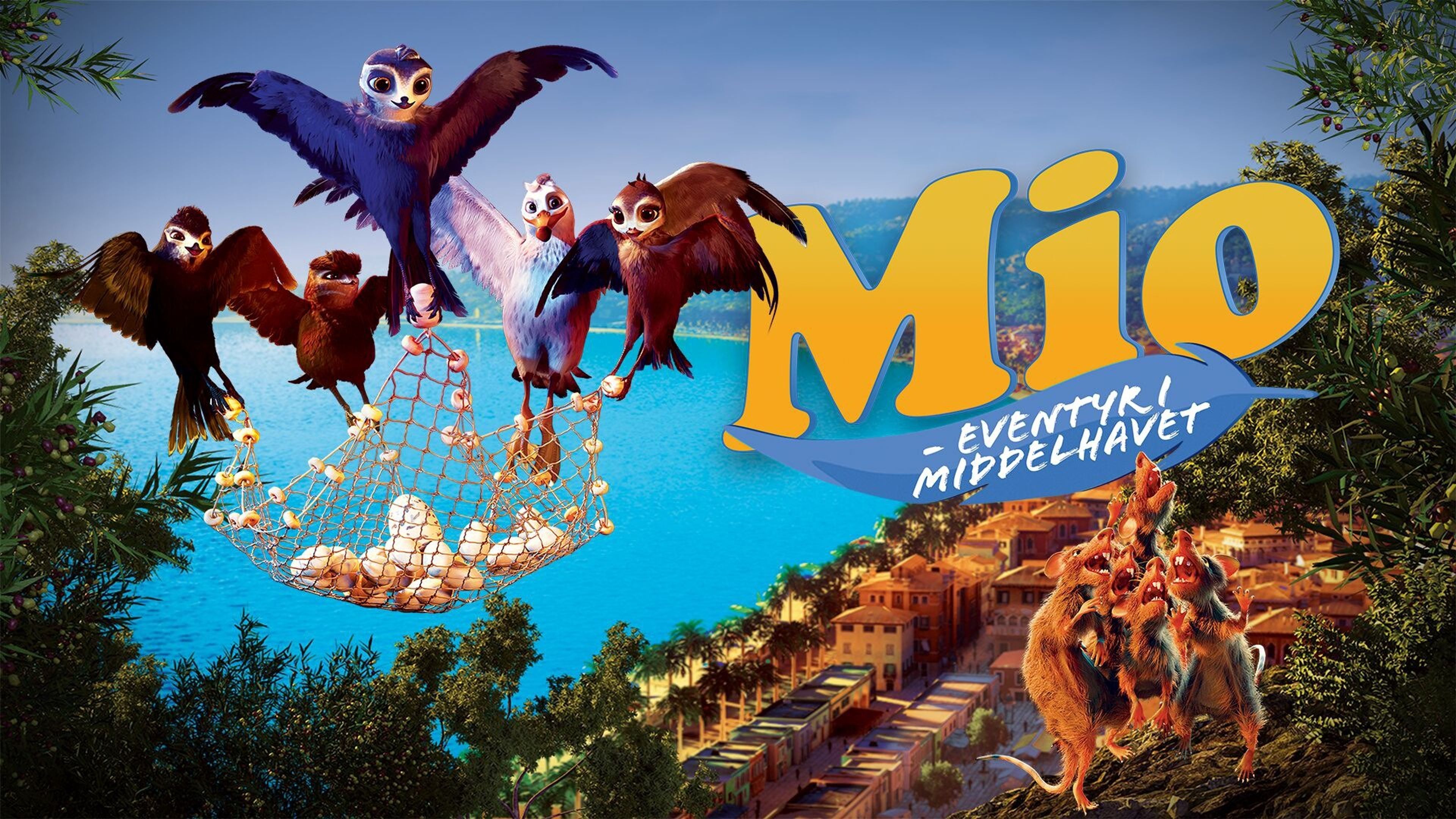 Promotional graphic for Lørdagskino: Mio - eventyr i middelhavet // Bærum Bibliotek Fornebu