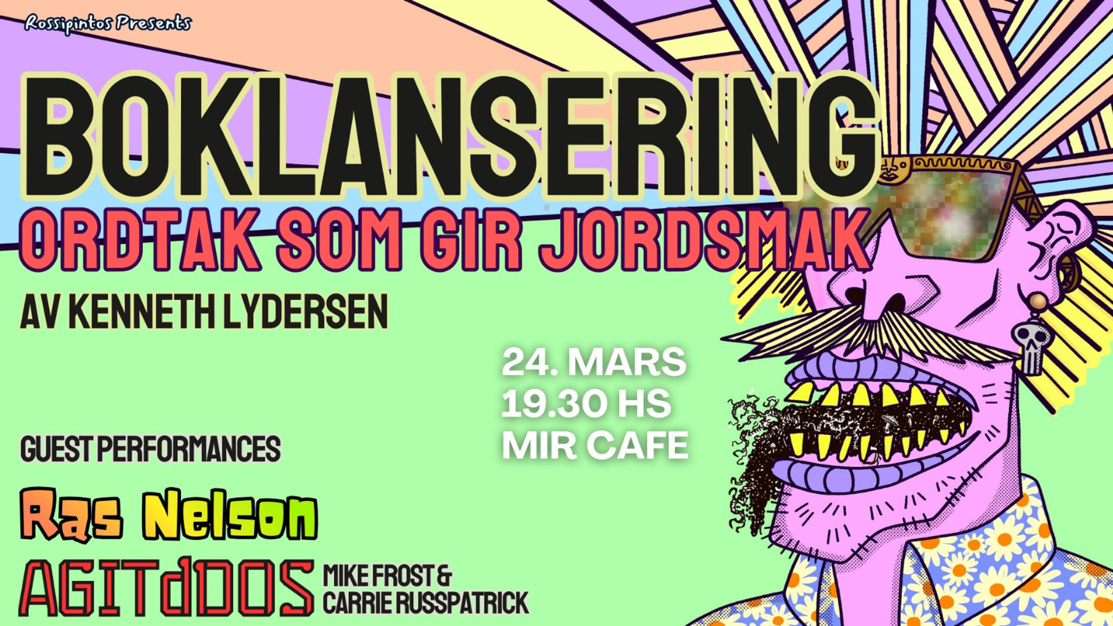 Promotional graphic for BOKLANSERING : "Ordtak som gir jordsmak" med / Folk og Reaggeakonserter