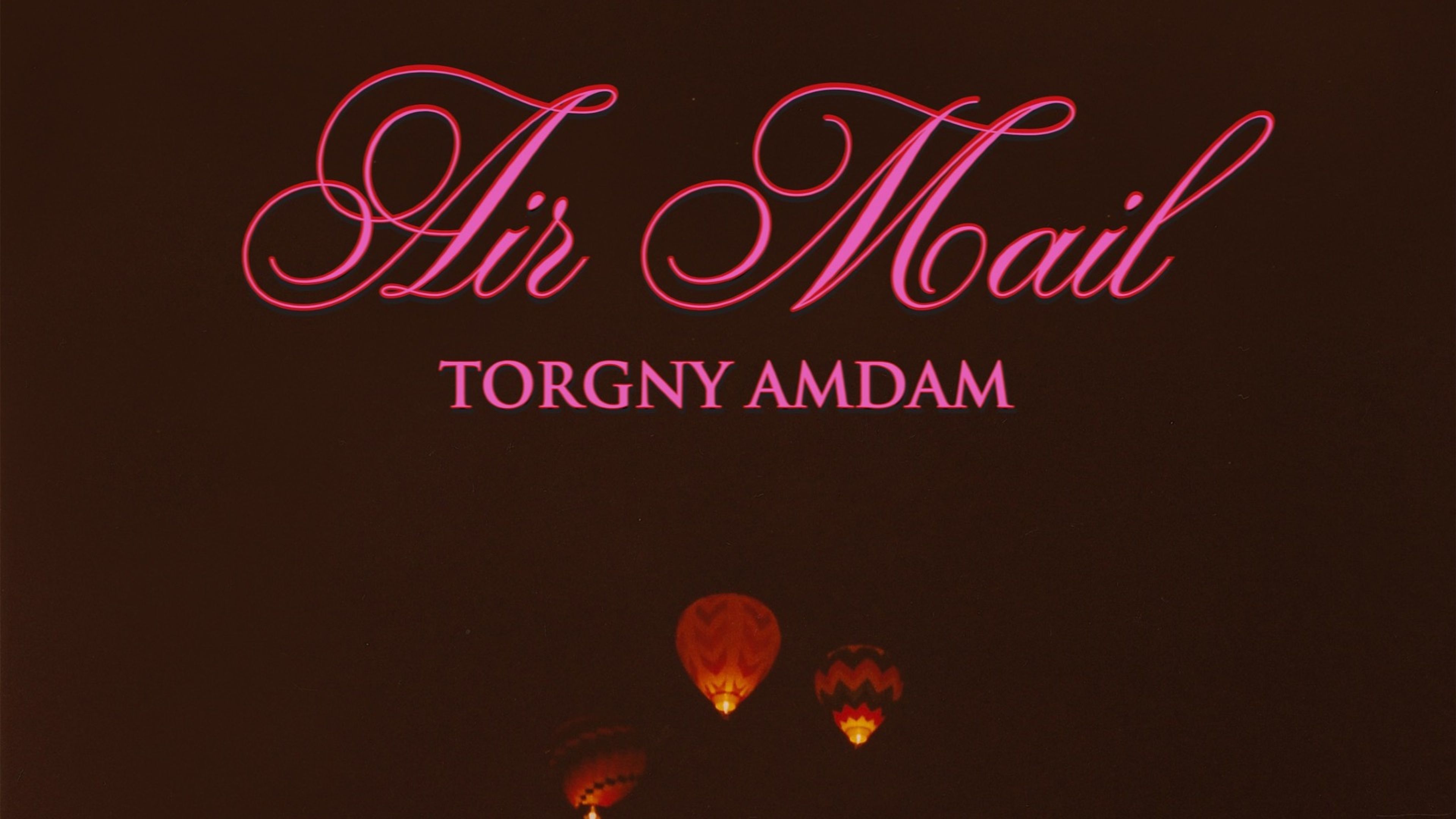 Promotional graphic for Torgny Amdam "AIR MAIL" - lyttefest med Q&A og live performance