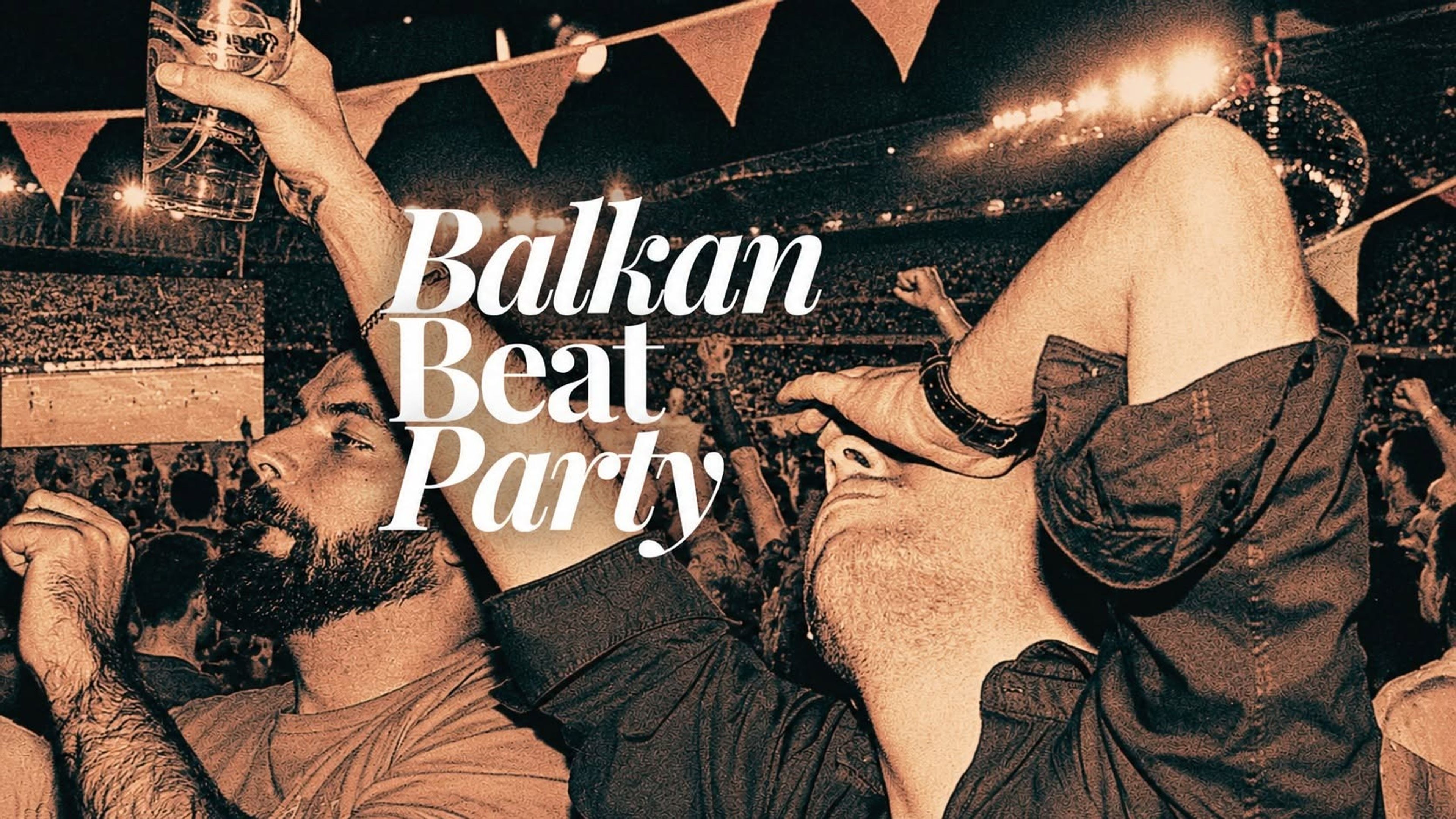 Promotional graphic for Balkan Beat Party x Bosnia VM-kvelder 