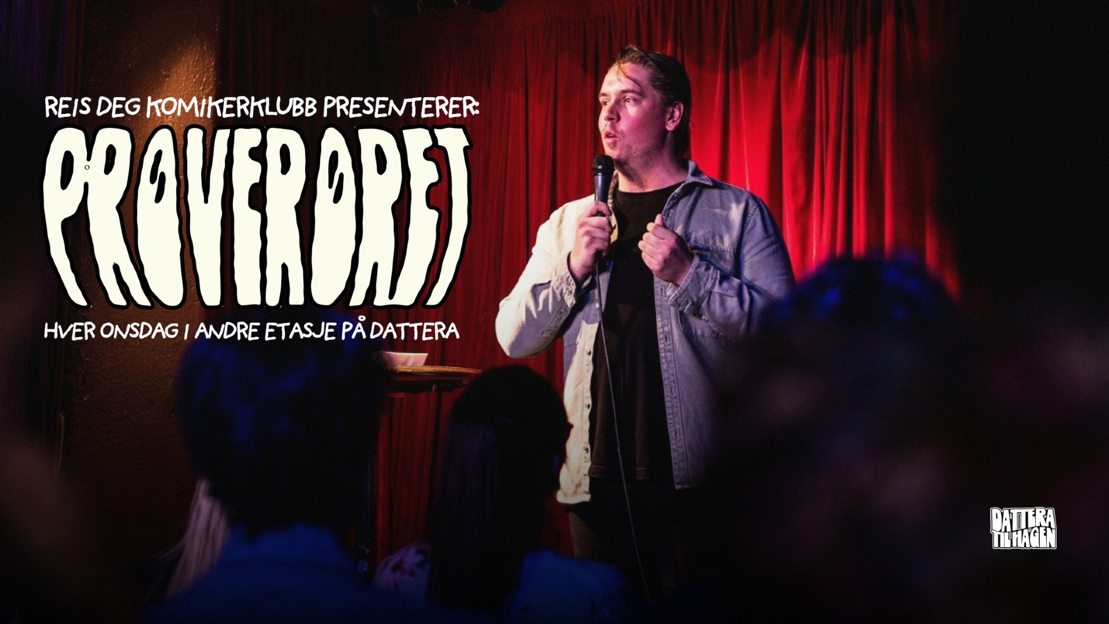 Promotional graphic for STANDUP: Prøverøret // Dattera til Hagen