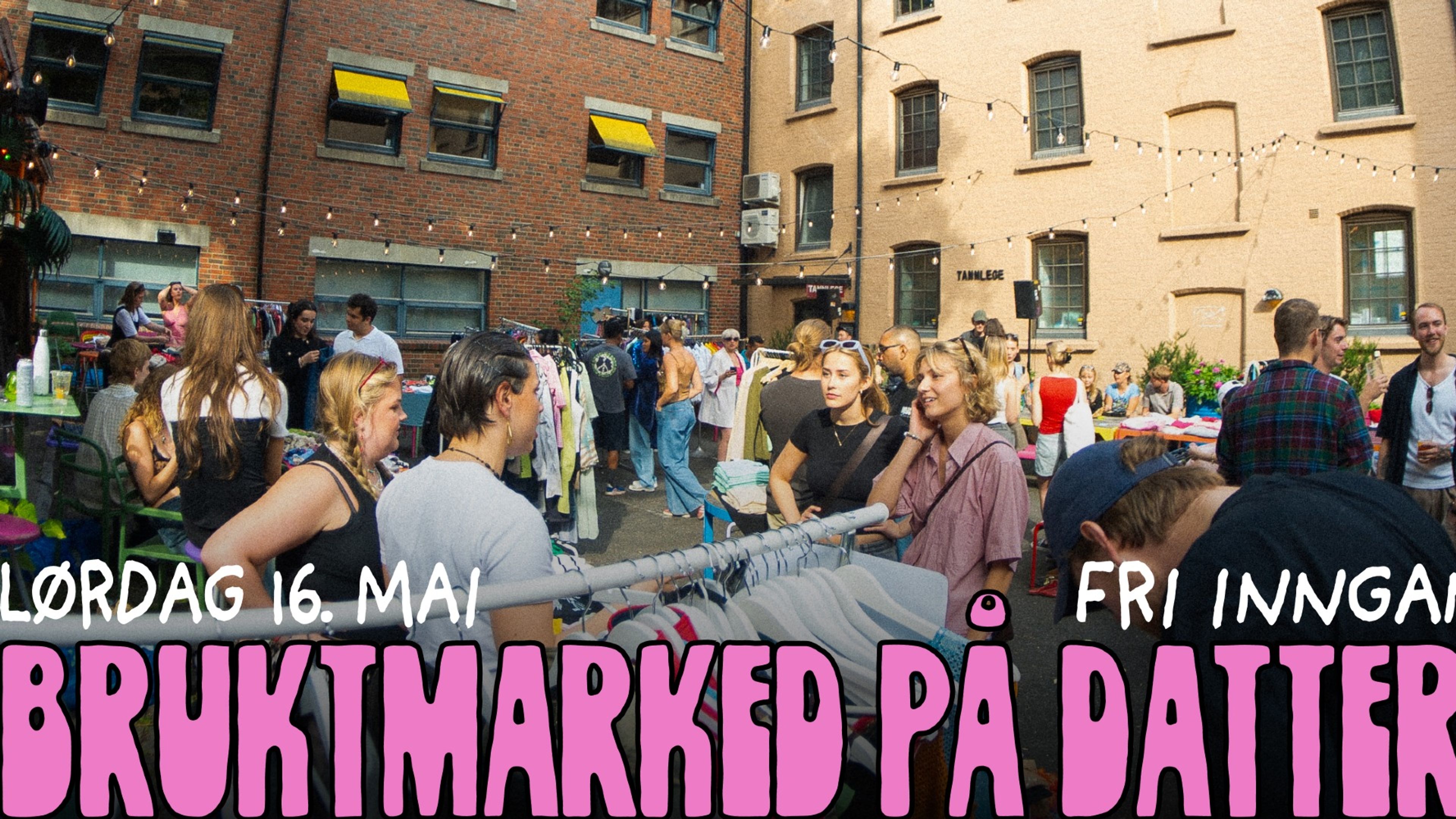 Promotional graphic for Bakgårdsmarked på Dattera!