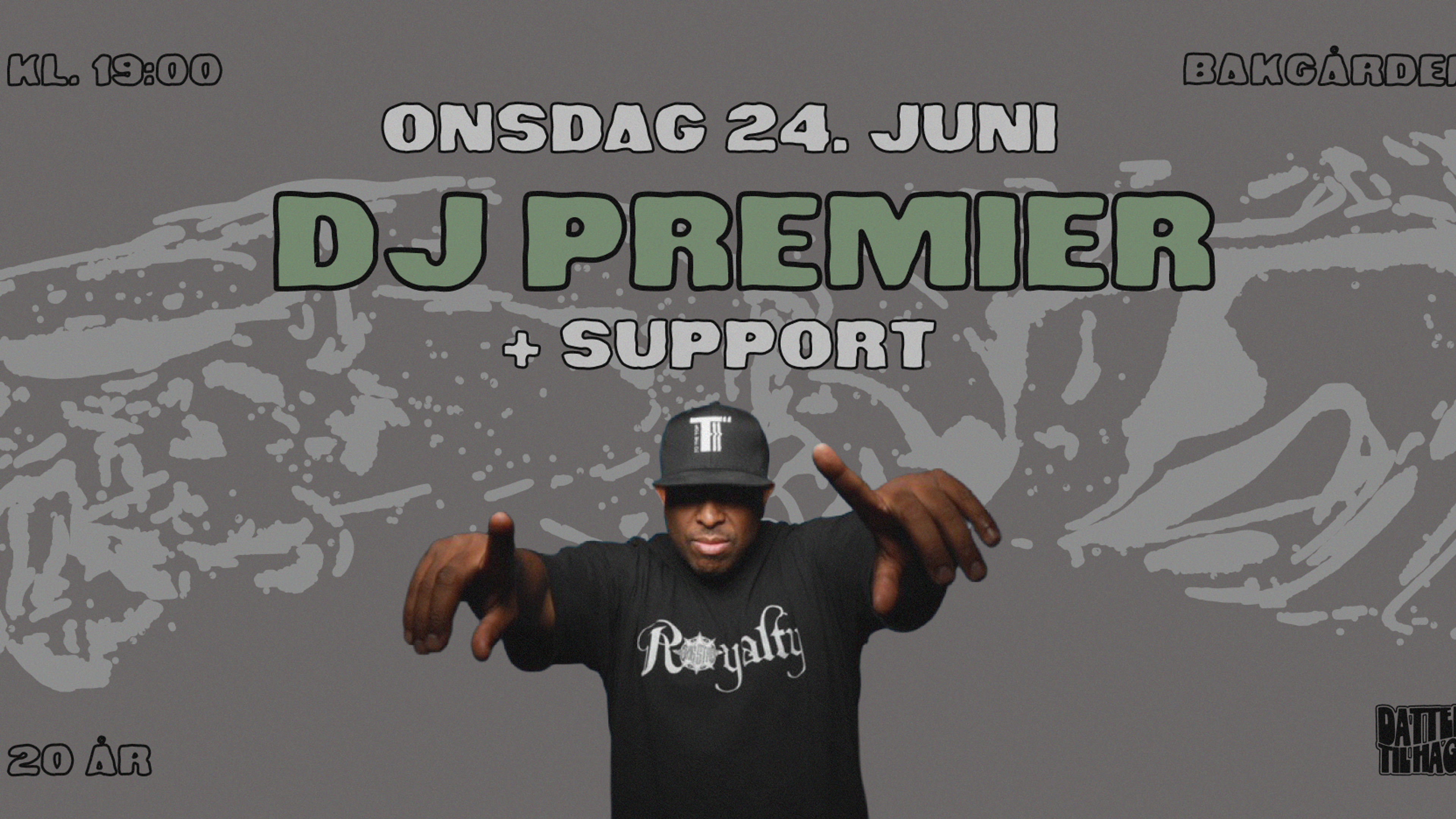 Promotional graphic for DJ PREMIER (Live) @ Dattera til Hagen