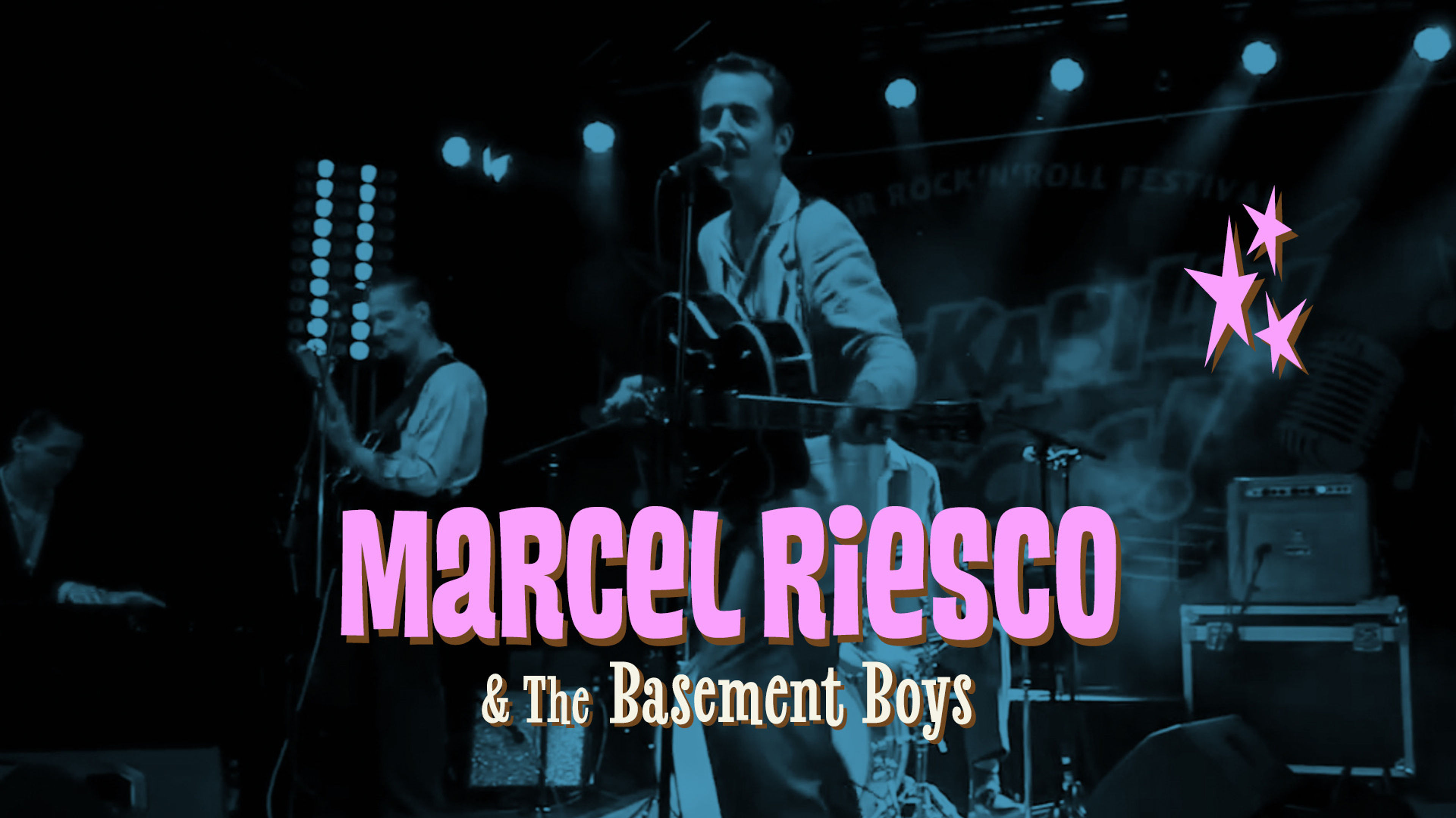 Promotional graphic for Blast Off! Marcel Riesco & The Basement Boys