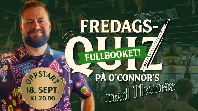 Fullbooket! Fredagsquiz med Thomas Rørnes