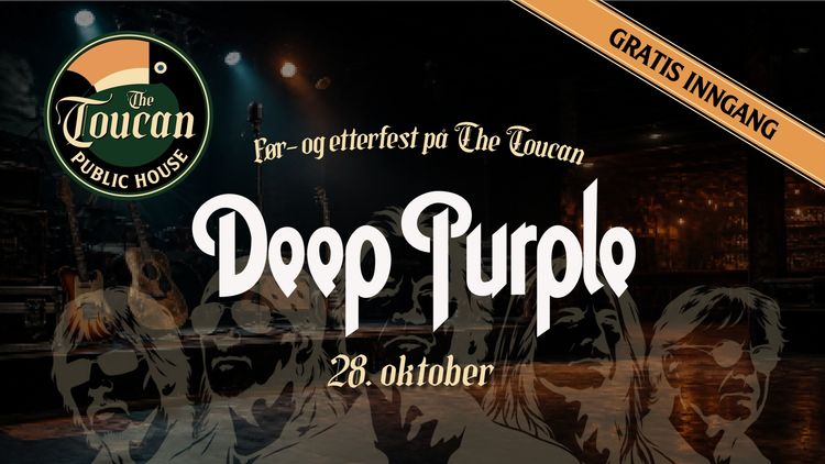 Før- og etterfest på The Toucan: Deep Purple