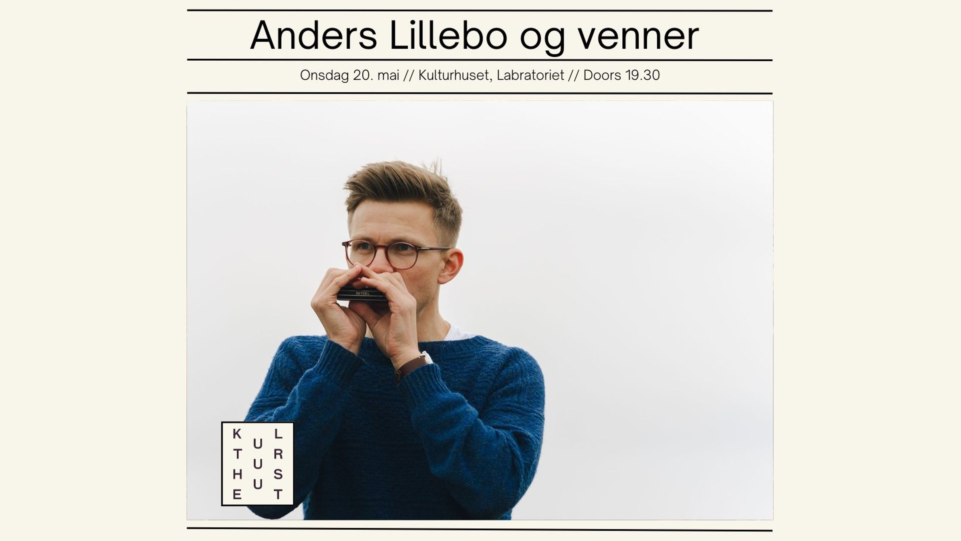Promotional graphic for Anders Lillebo og venner