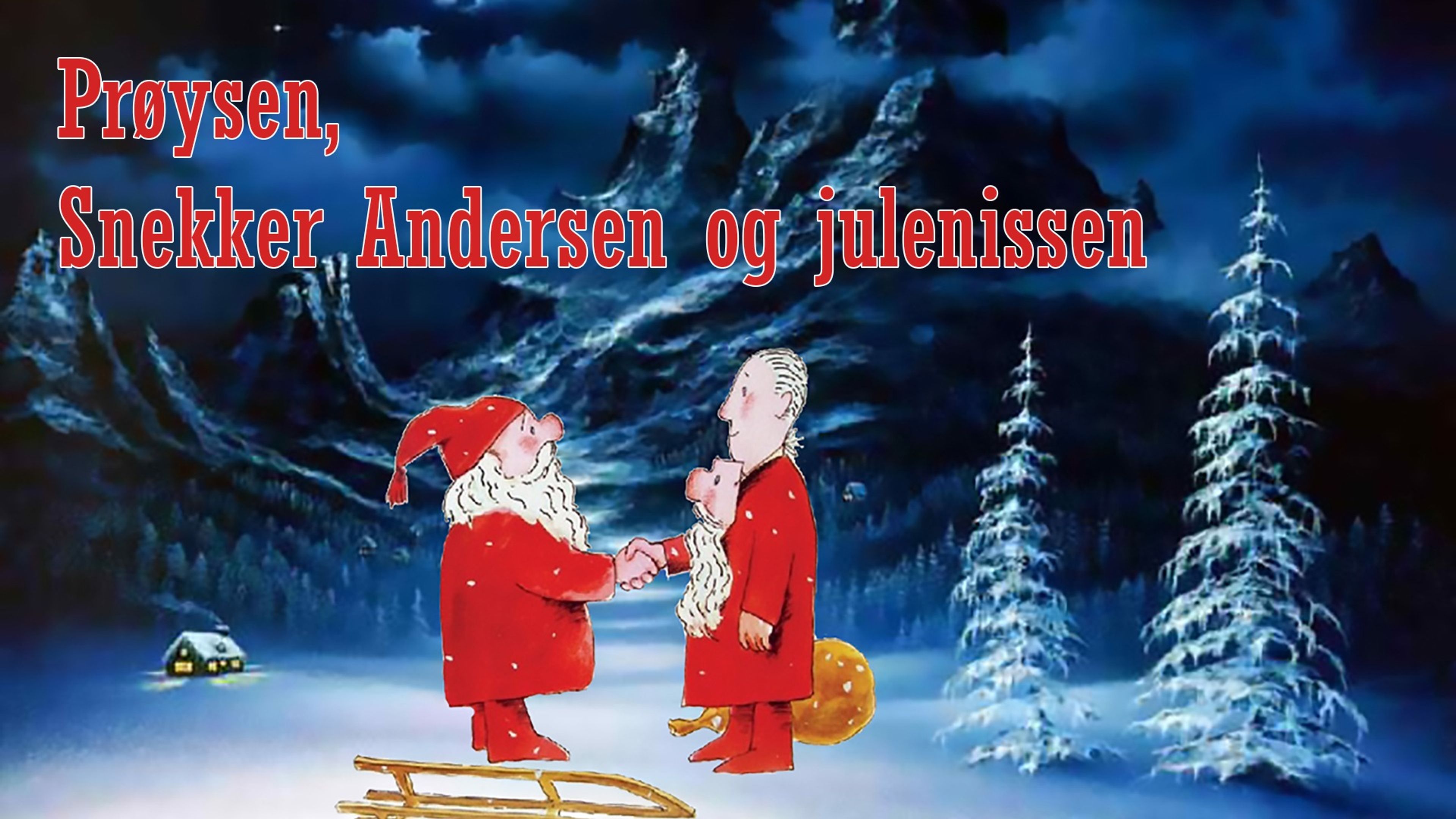 Promotiv grafikk for Prøysen, Snekker Andersen og julenissen