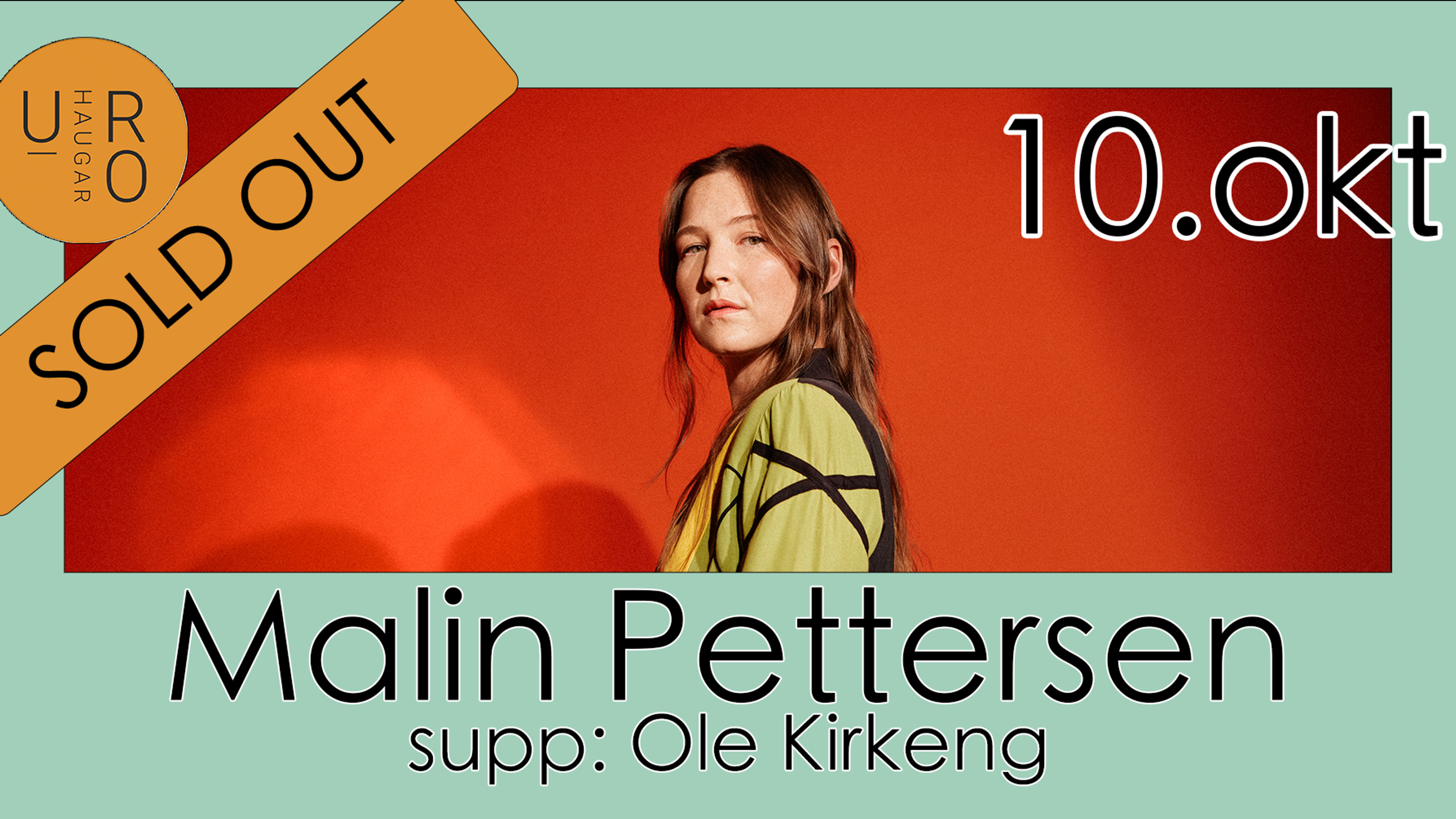 Promotional graphic for Malin Pettersen supp: Ole Kirkeng