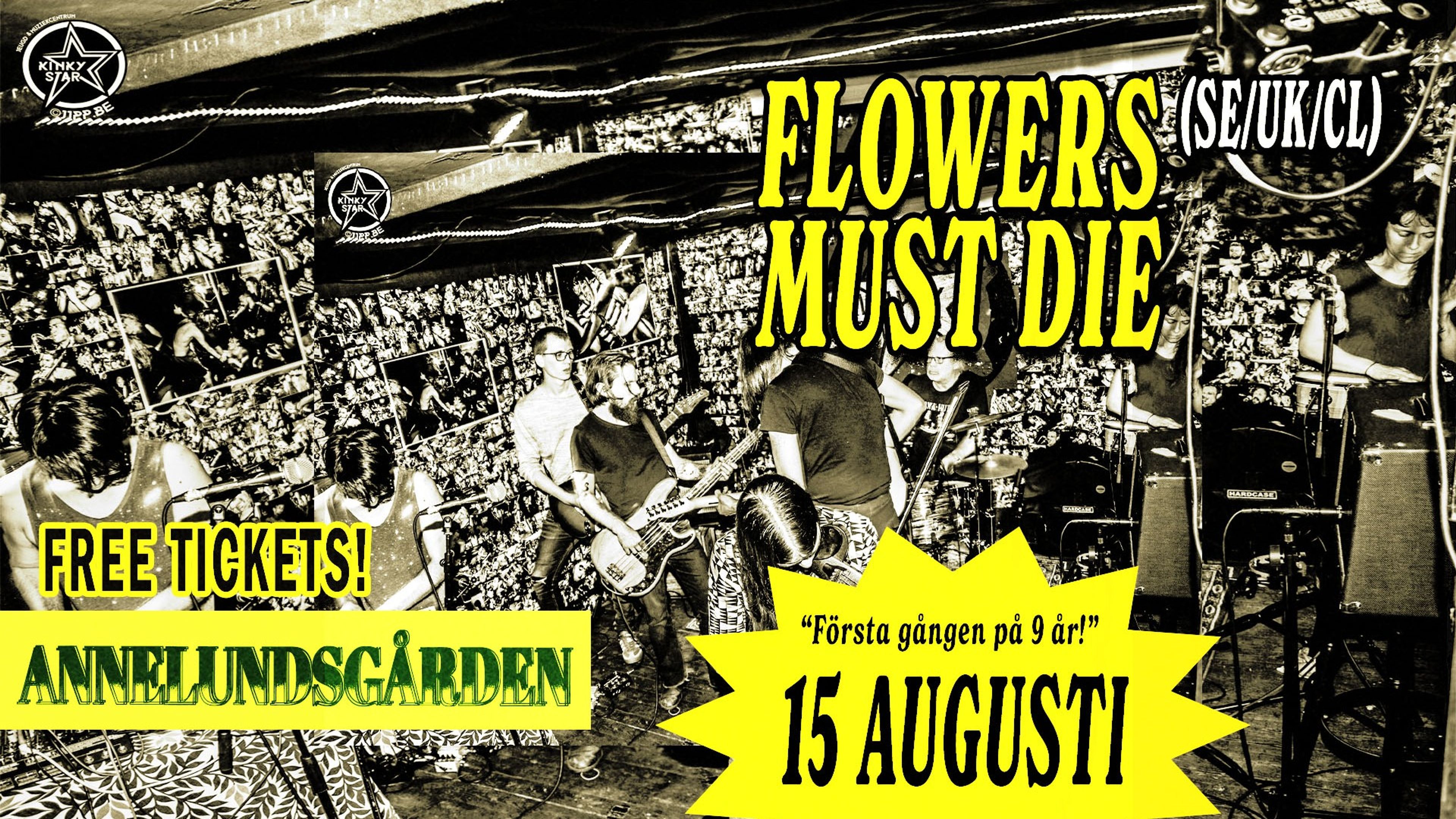 Promotional graphic for Flowers Must Die (SE/UK/CL) 