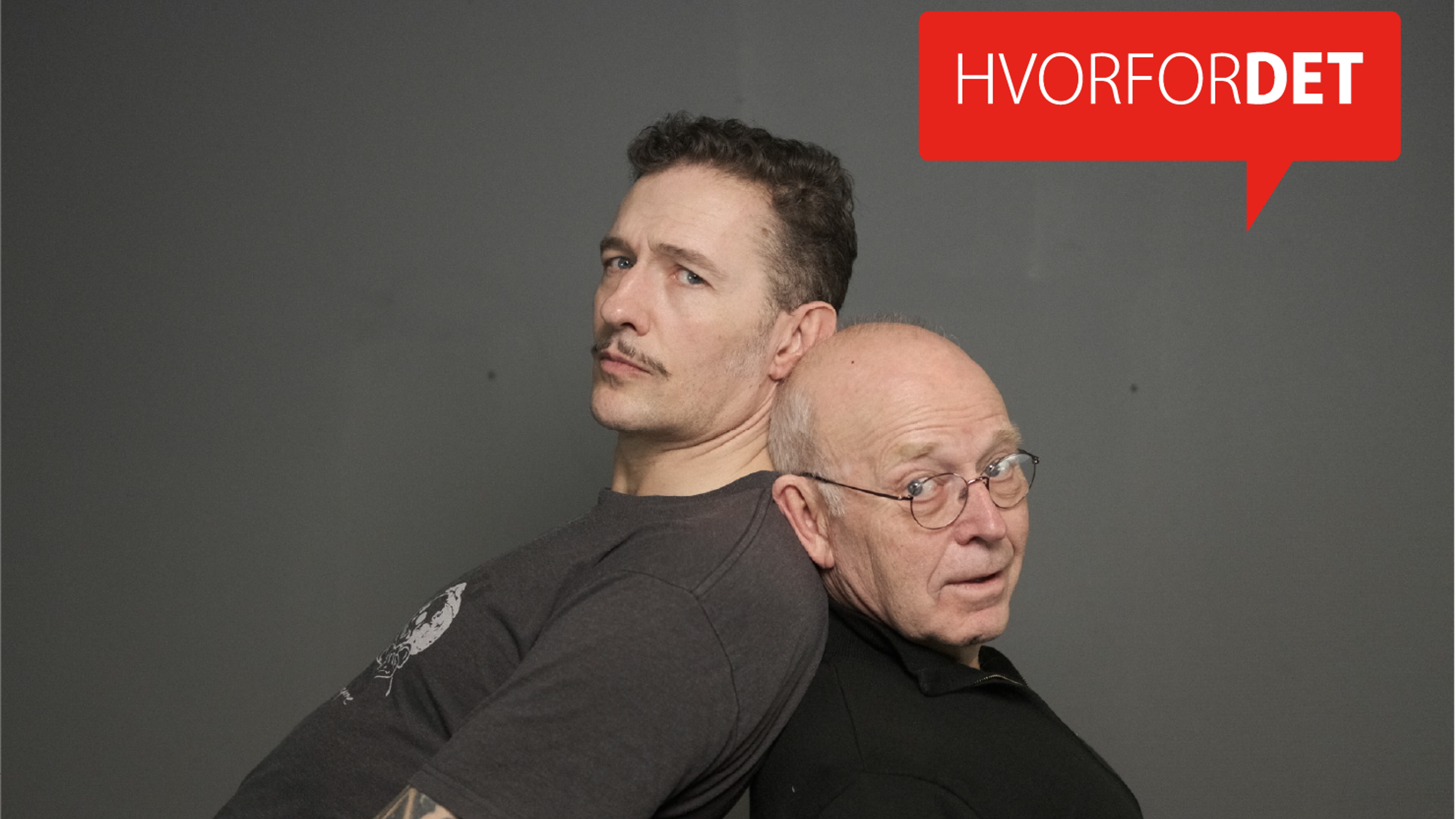 Promotional graphic for Hvorfor det? - Trond Viggo & Kristopher Schau 
