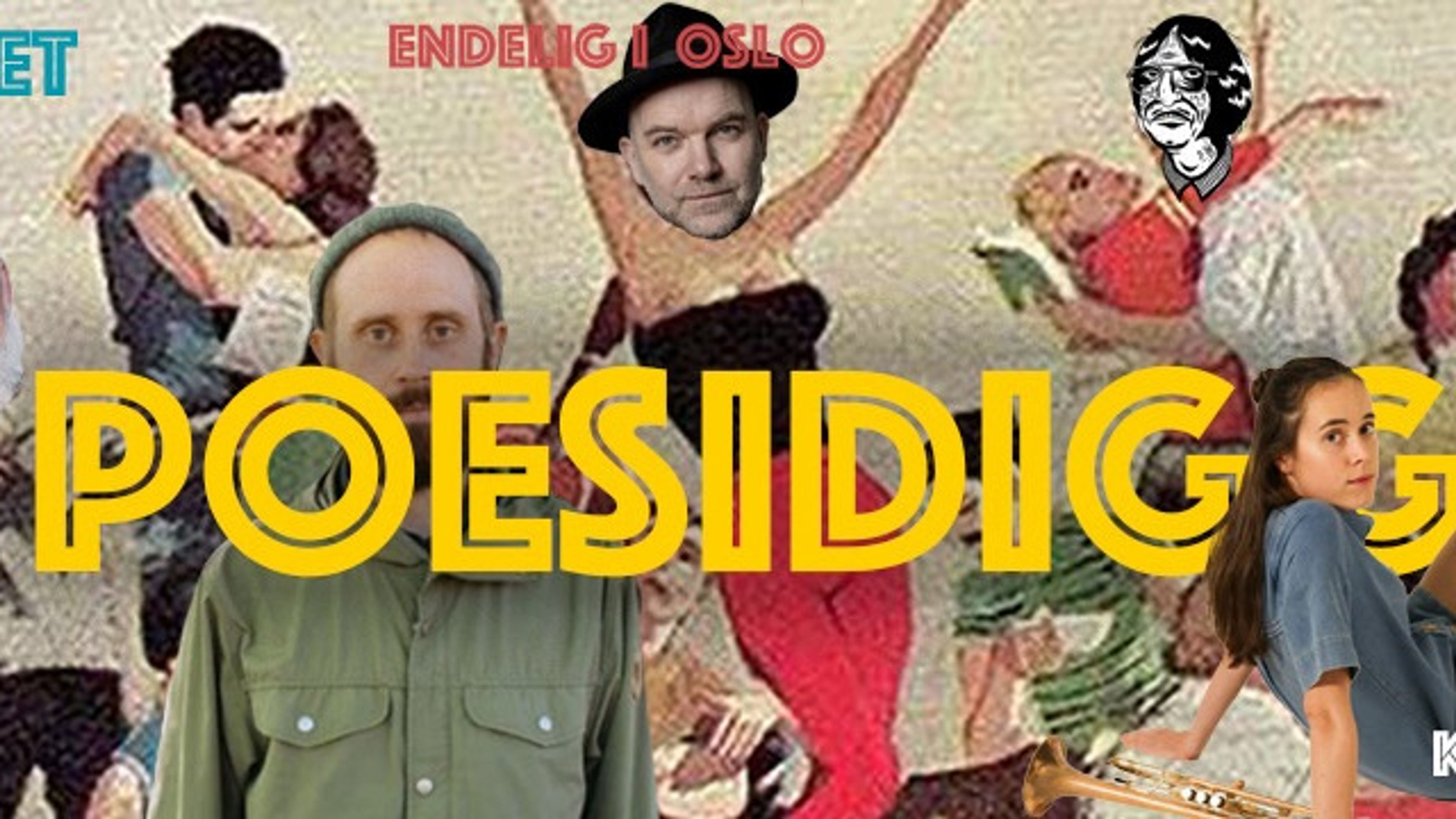 Promotional graphic for Poesidigg på Juret med Bård Torgersen og Casper Andre Lugg