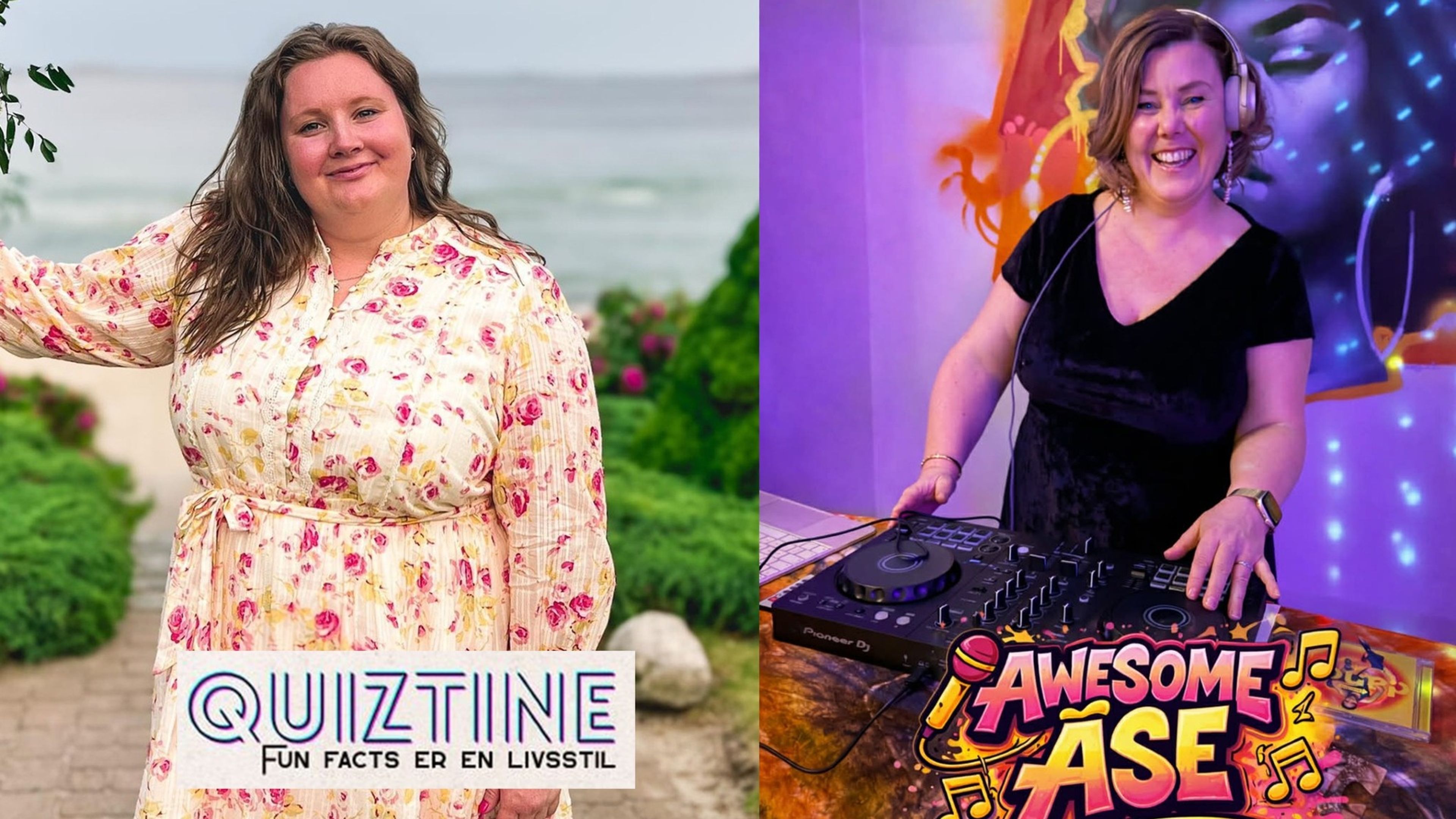 Promotional graphic for SuperQuiz med Christine og Åse