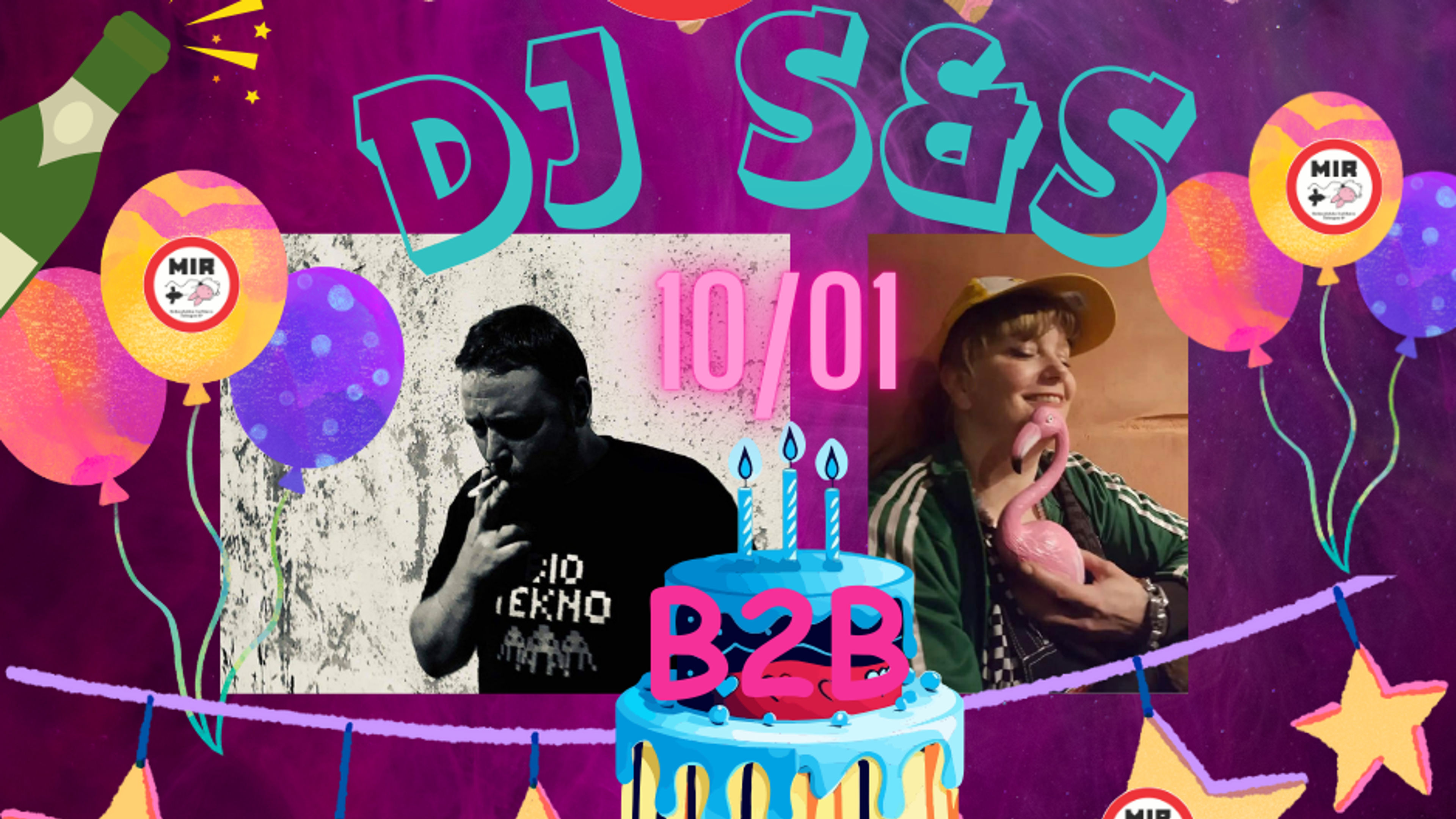 Promotional graphic for DJ SaraLand //B2B// DJ Sannergata 