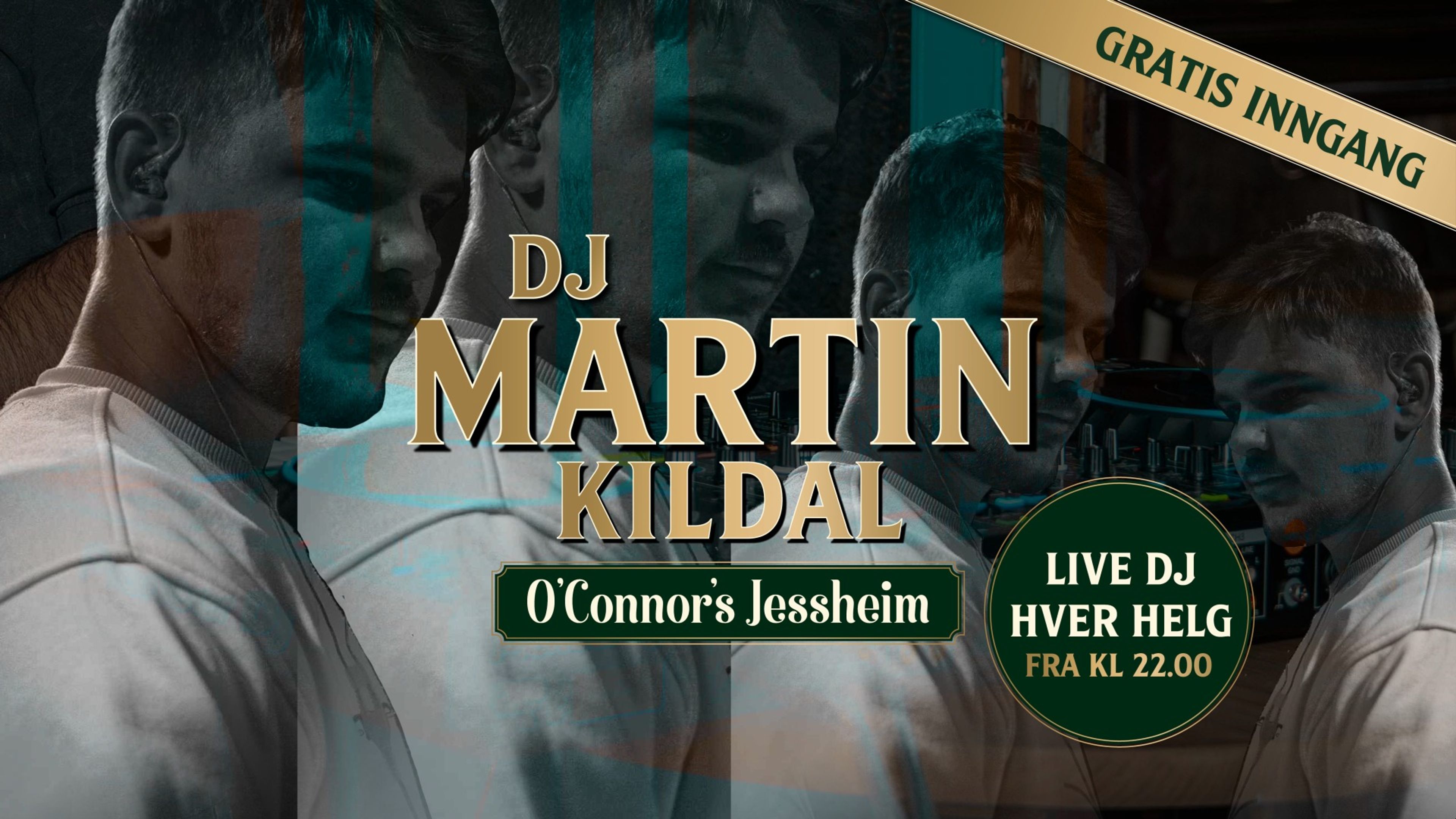 Promotional graphic for DJ i kjelleren // Martin