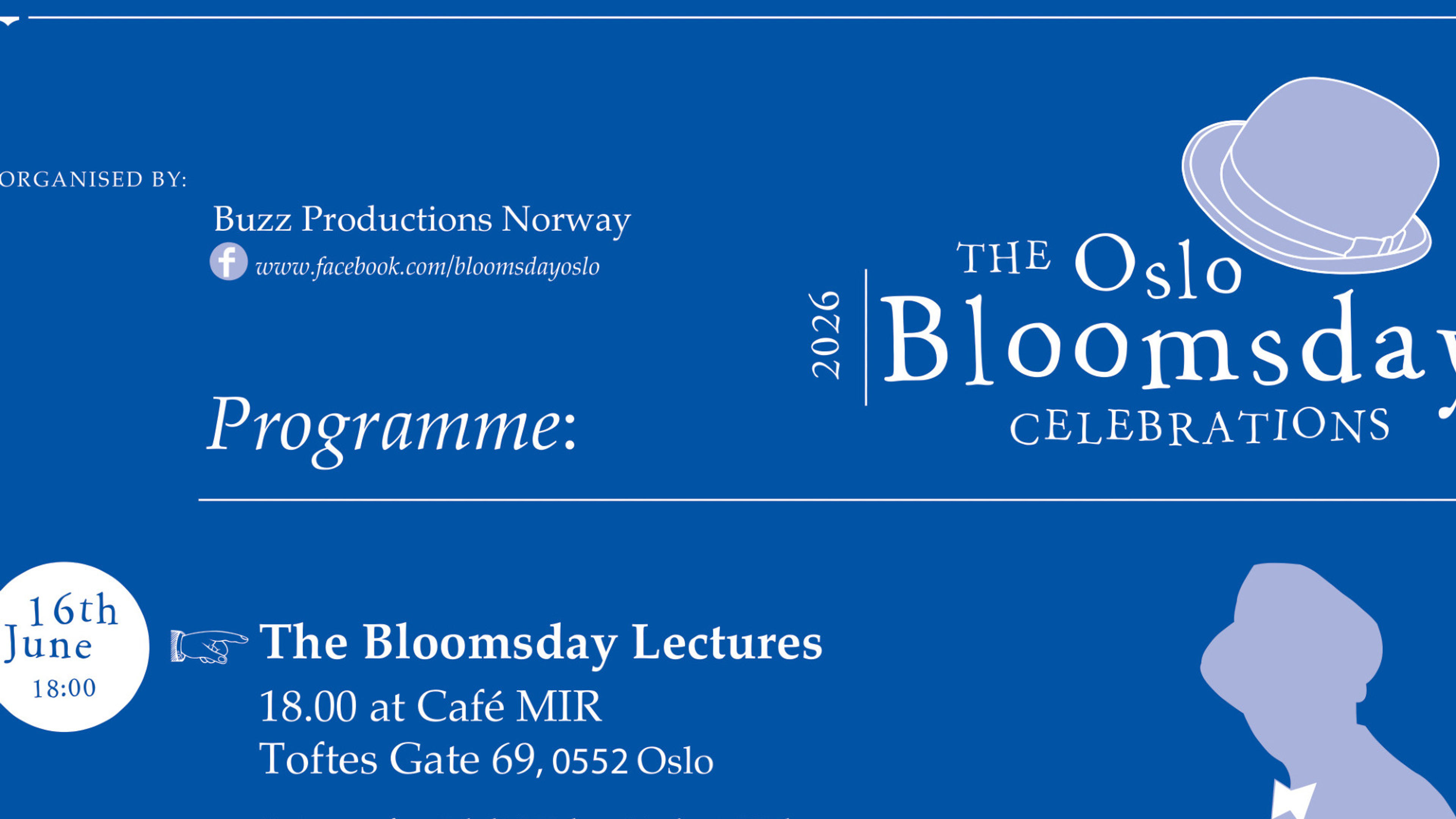 Promotional graphic for Bloomsday (Irsk poesiens dag)