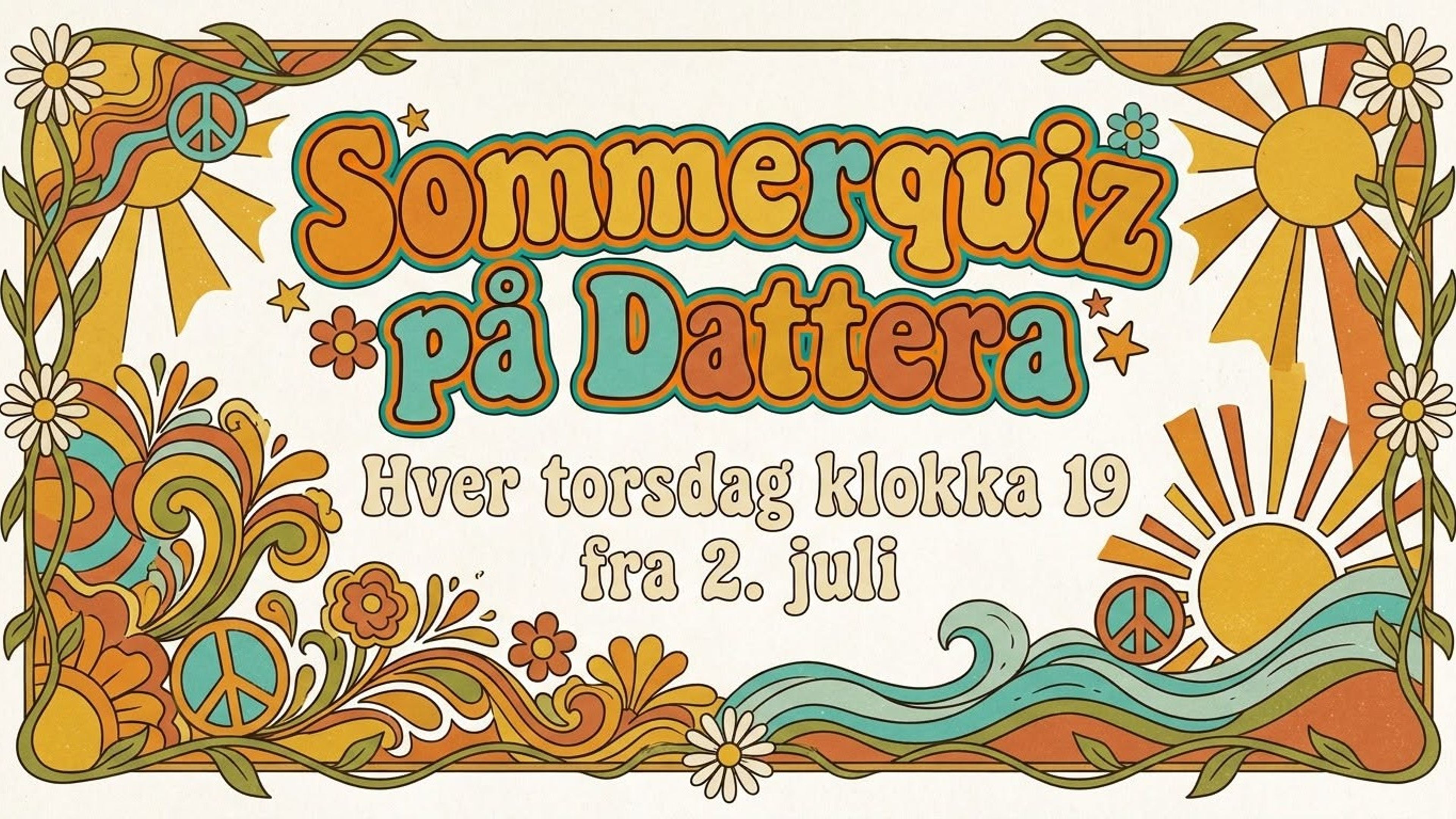 Promotional graphic for Sommerquiz på Dattera☀️